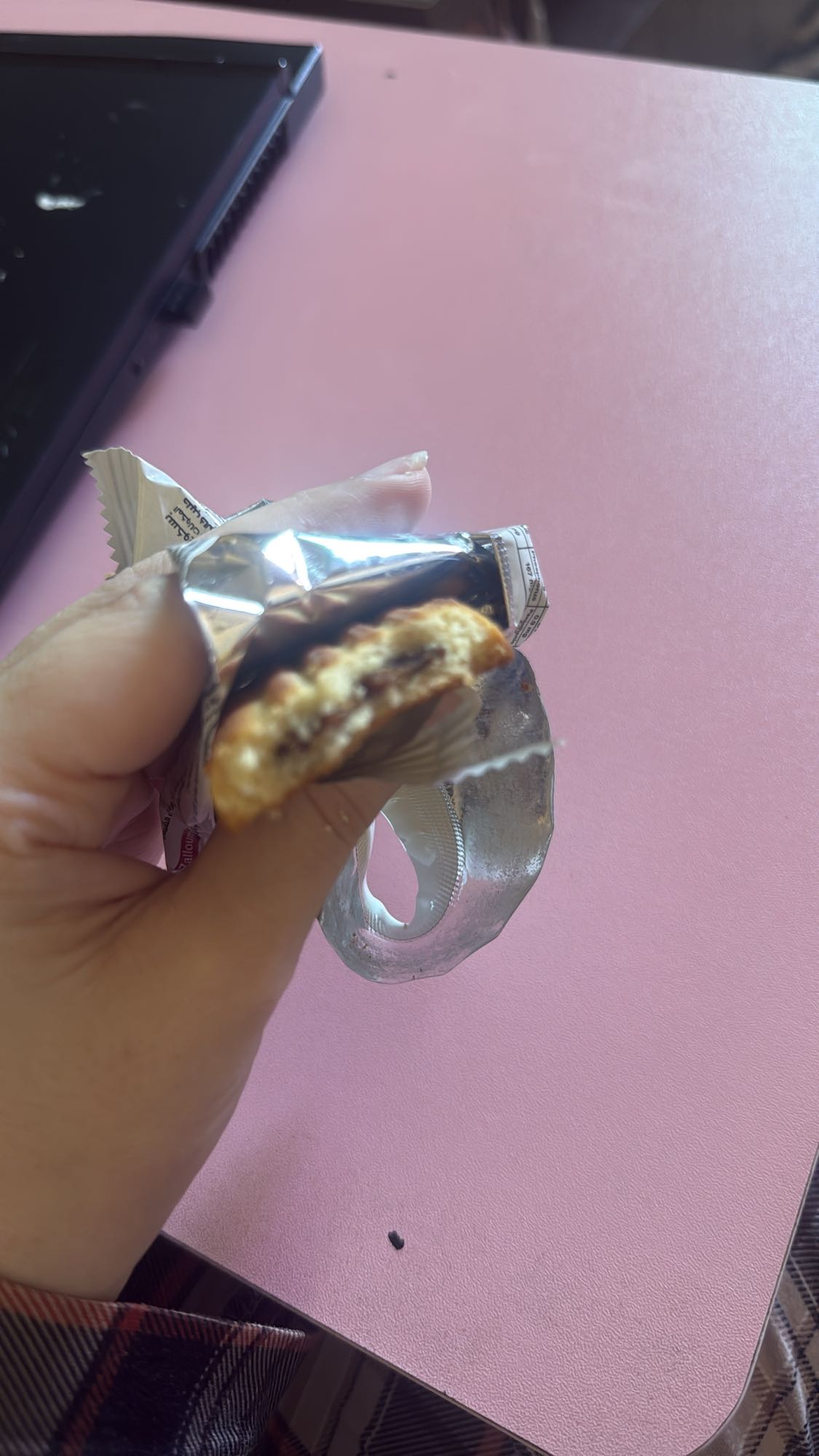 Chocolate filled biscuit