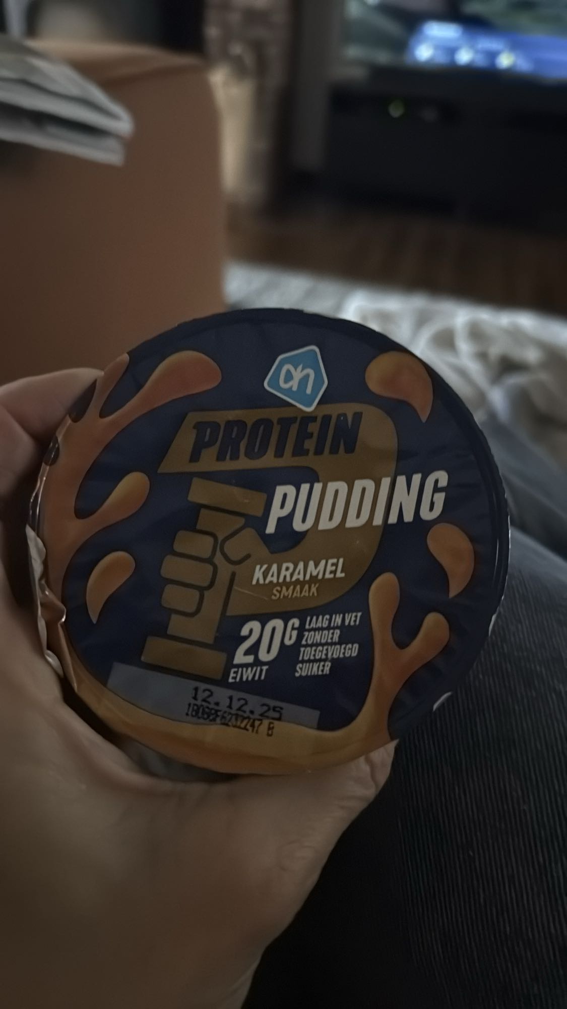 Karamel proteïnepudding