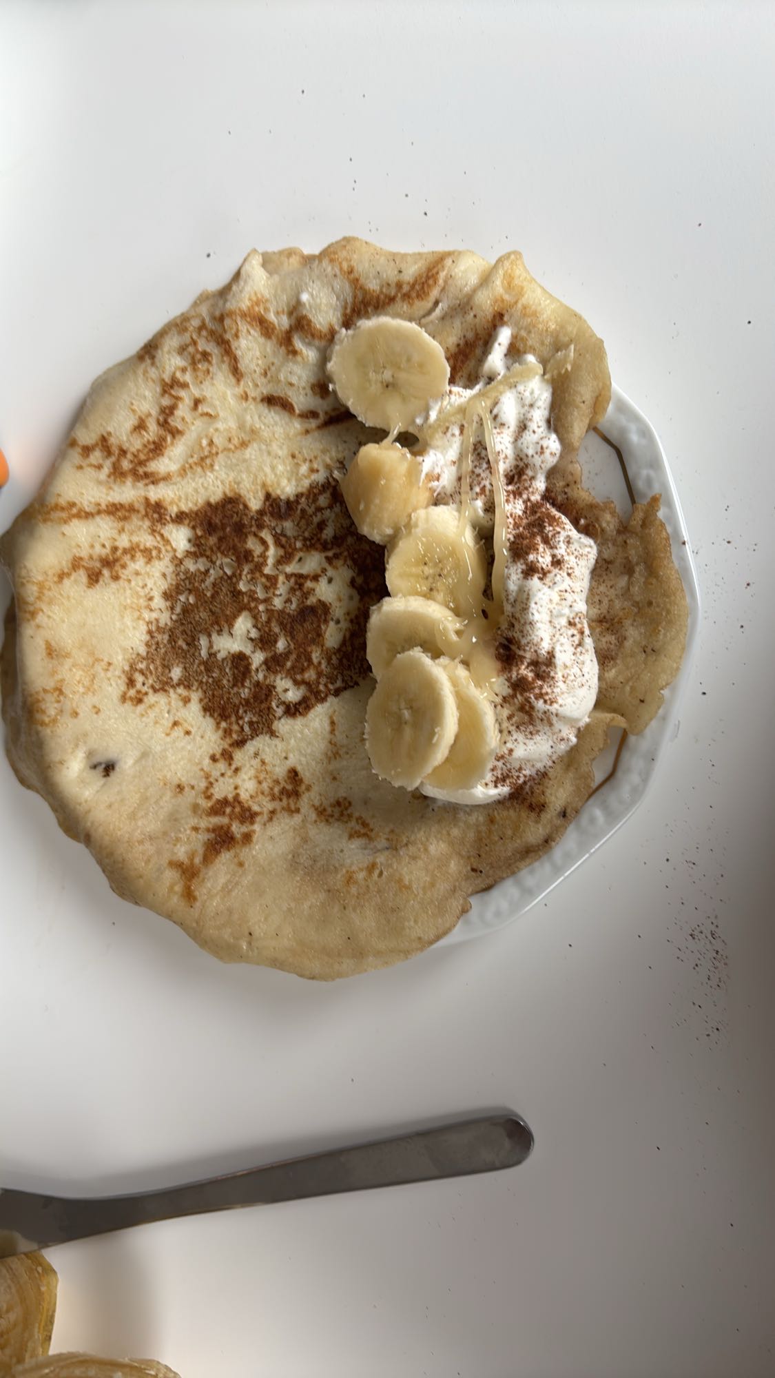 Bananpannkaka med grädde