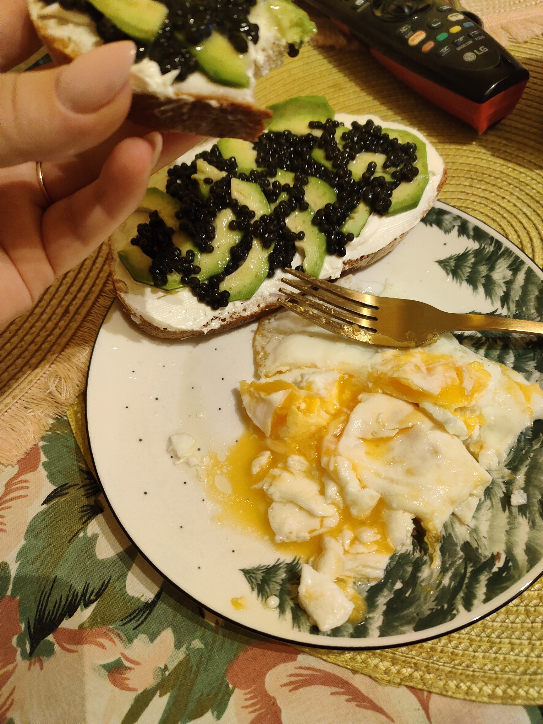 Avocado Caviar Toast & Eggs