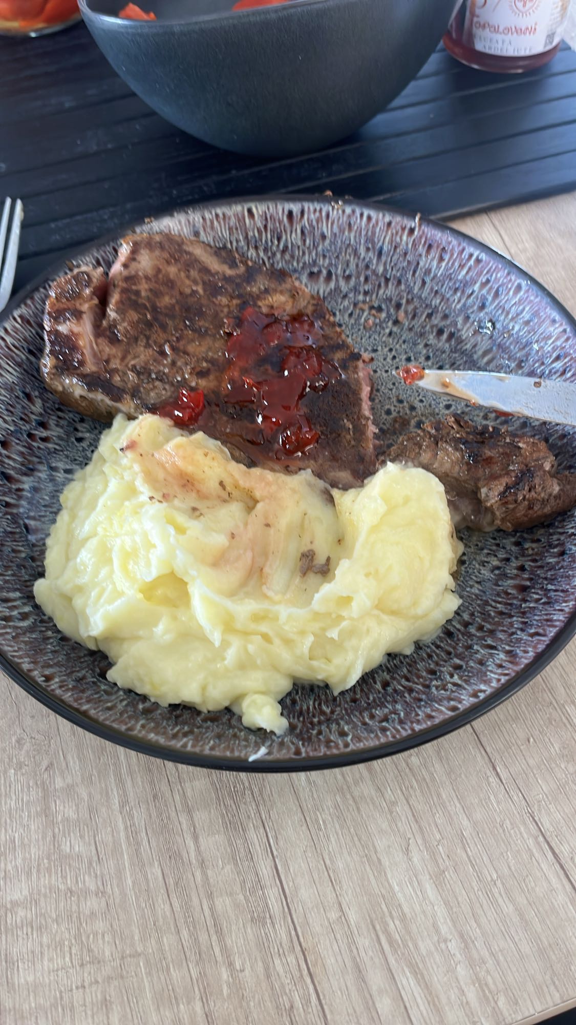 Piure cu friptură de vită