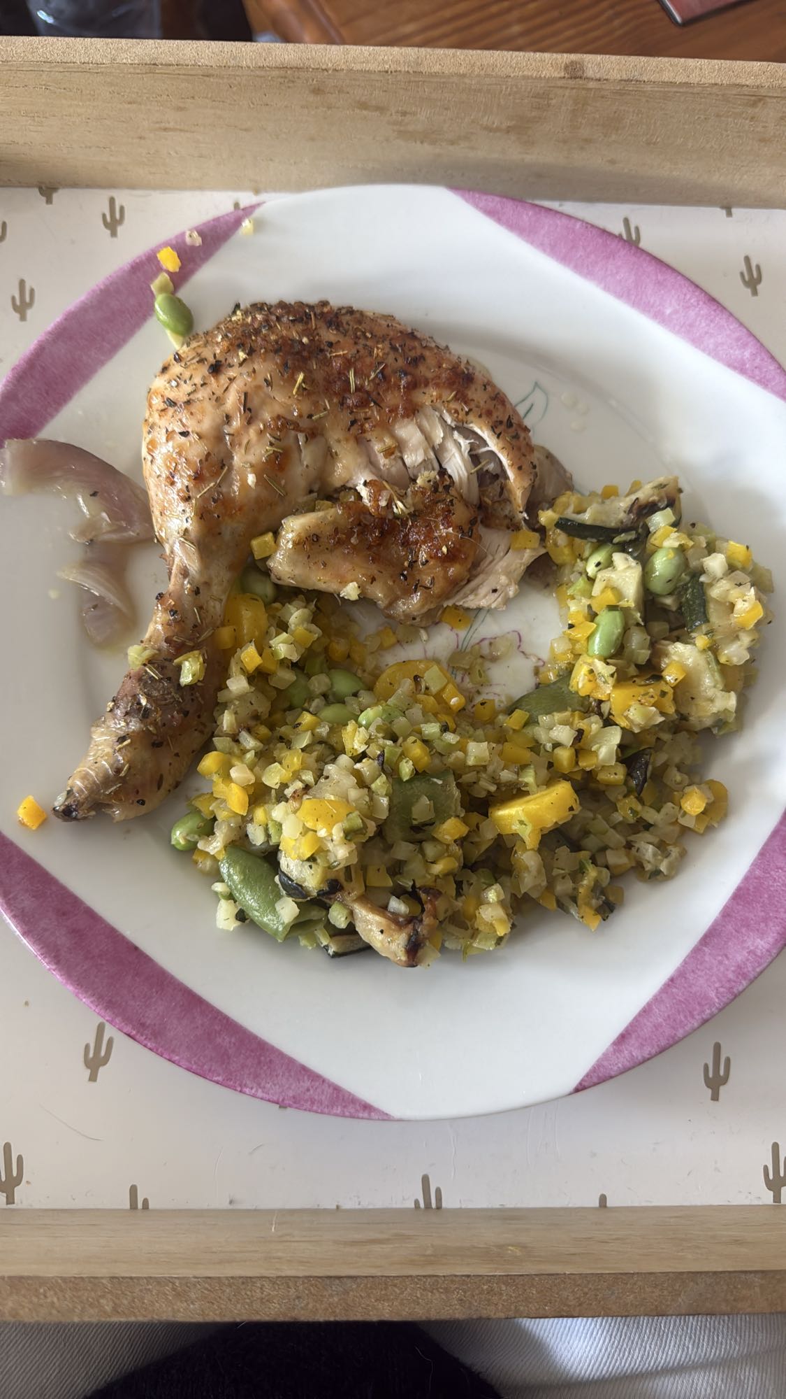 Poulet rôti et légumes