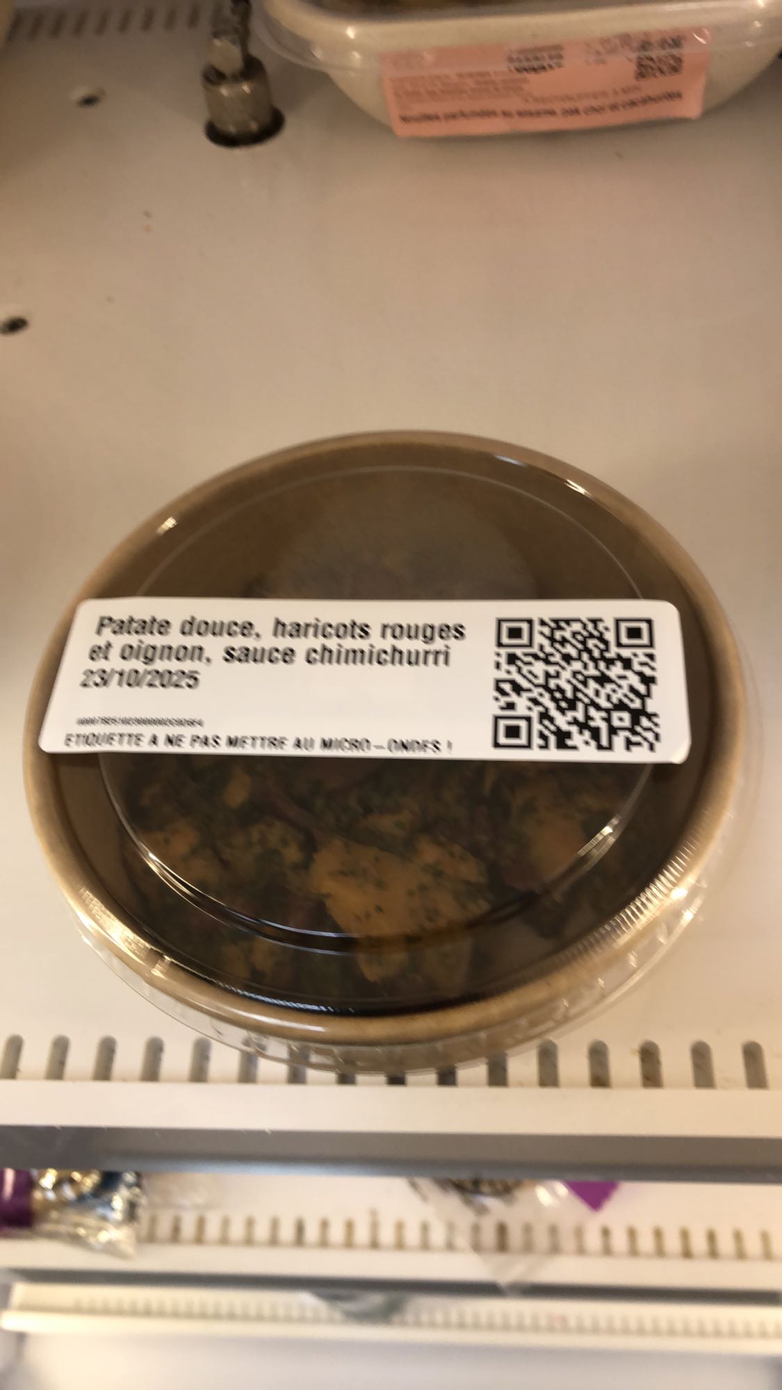 Patate douce, haricots rouges, oignon, chimichurri