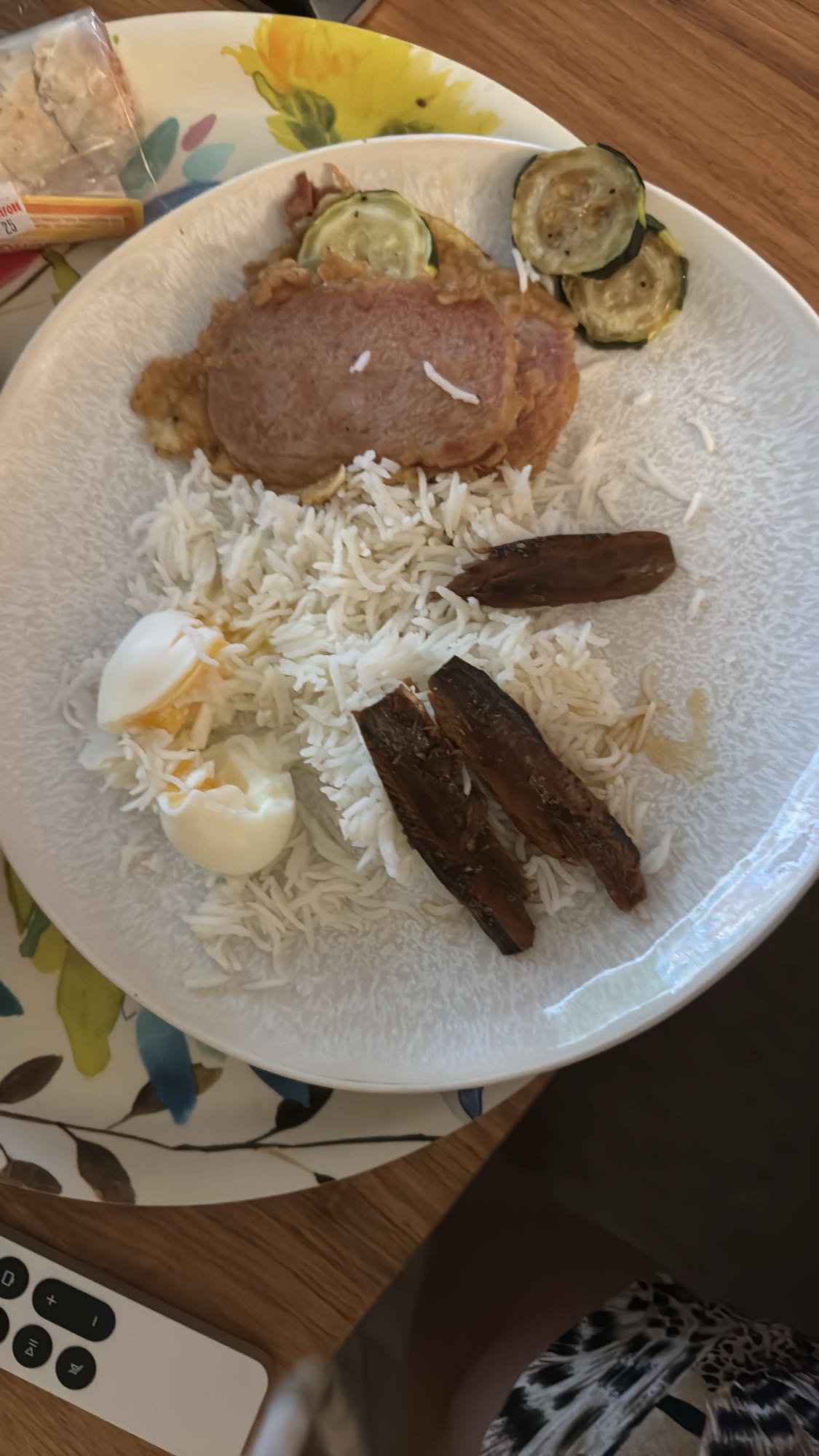 Ris med ägg och skinka