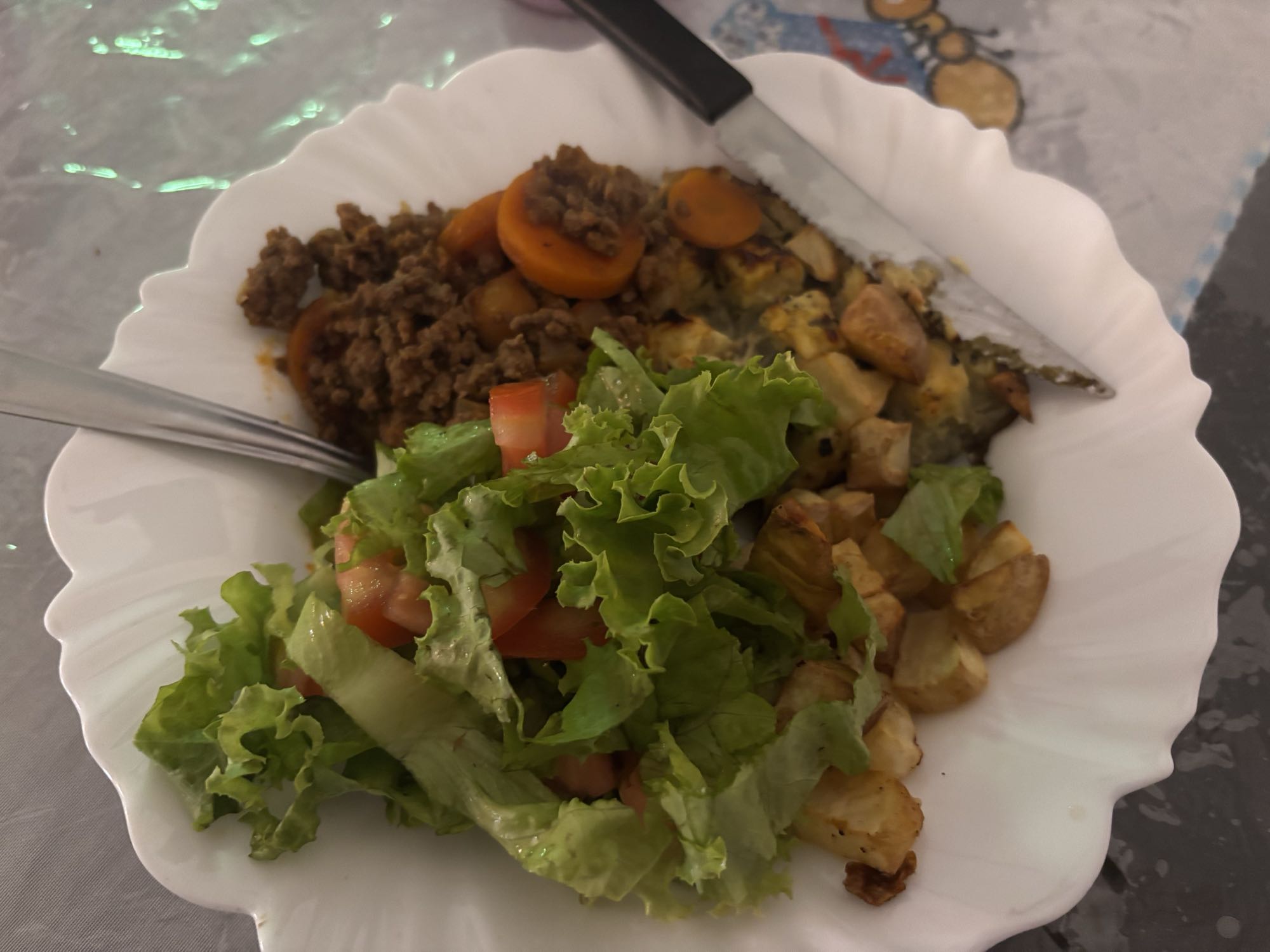 Prato de carne e salada
