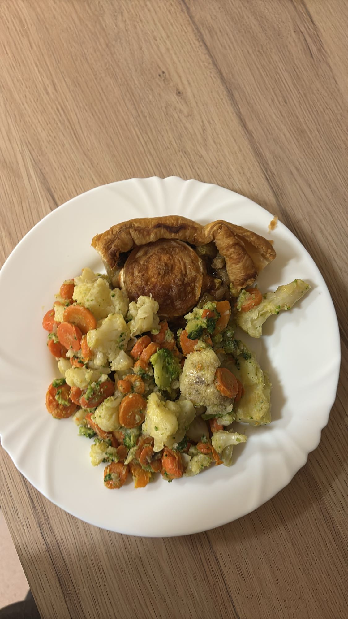 Feuilleté et légumes vapeur