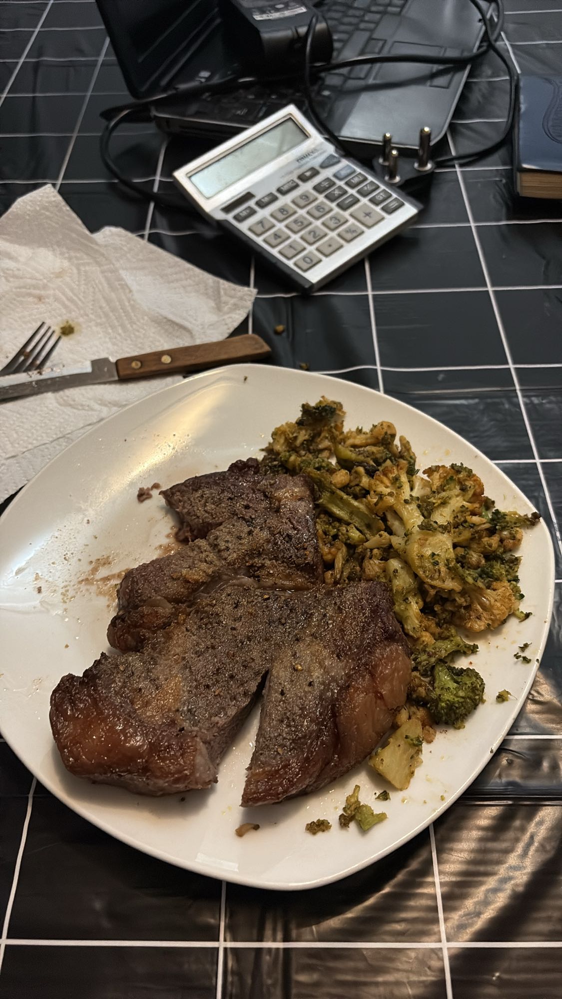 Steak with roasted veggies