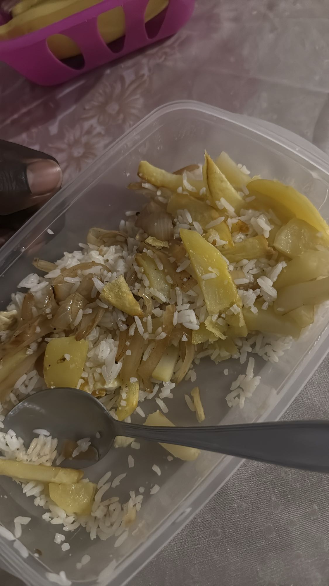 arroz con papas y cebolla