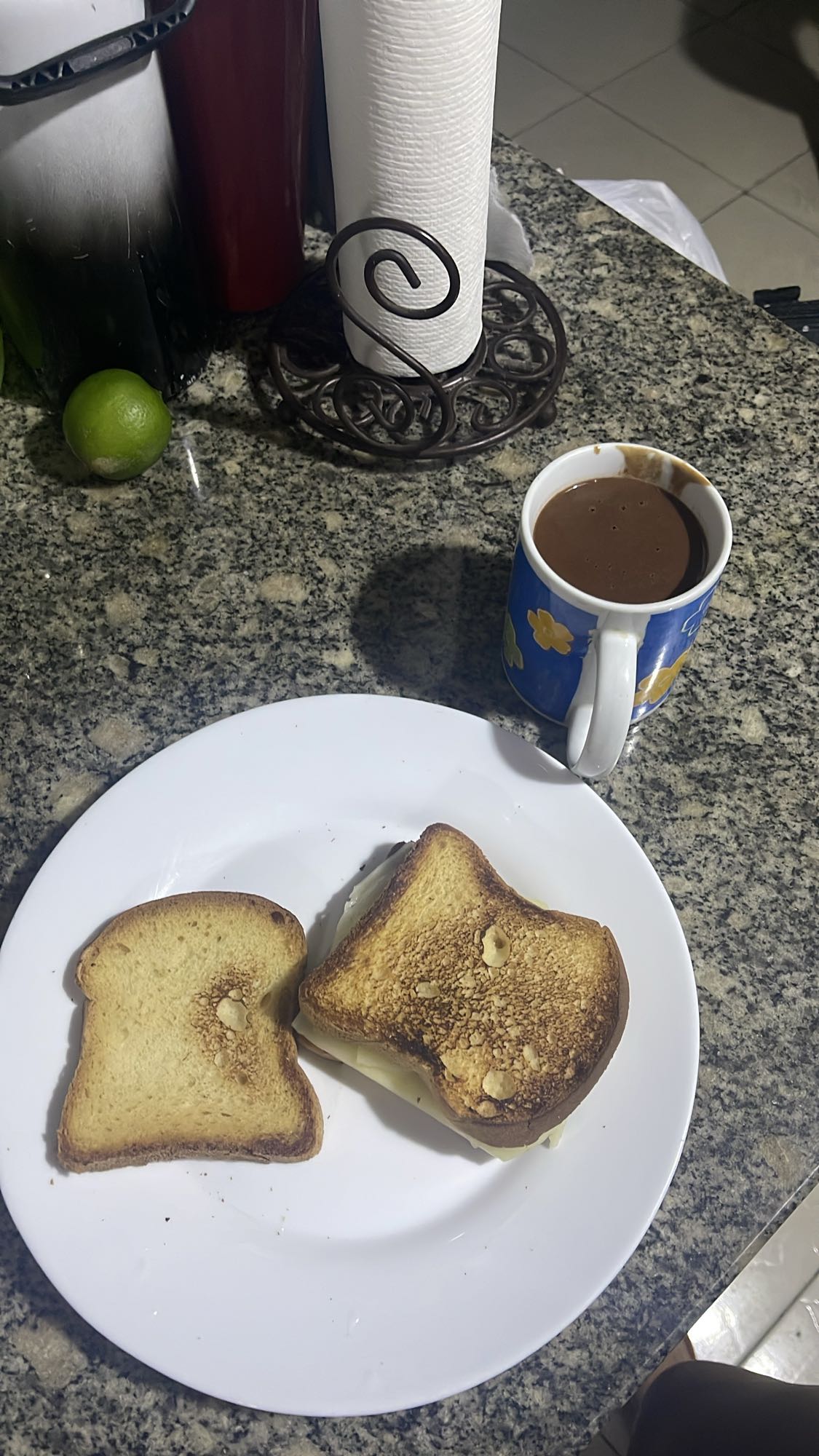 Pan tostado y chocolate