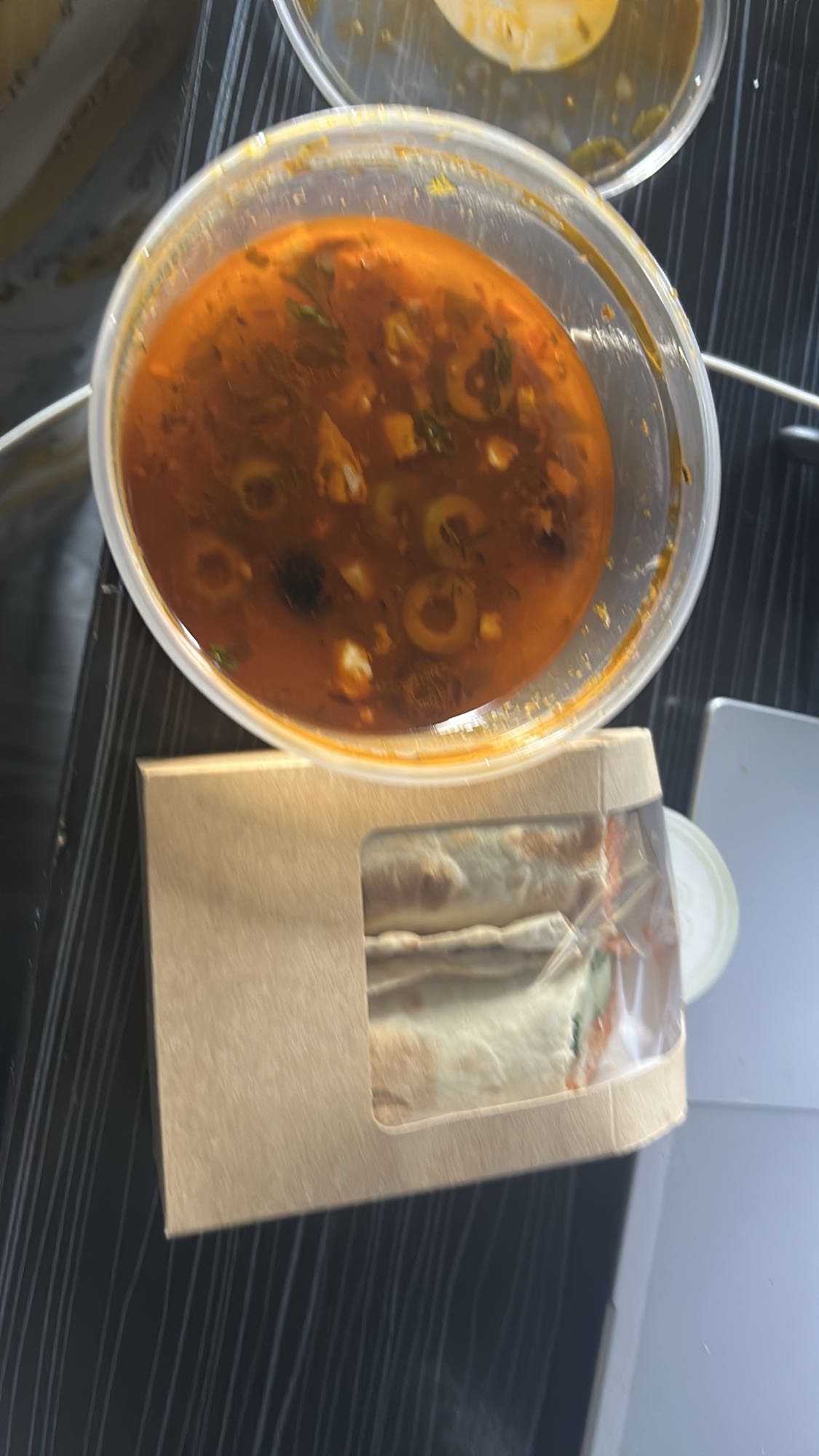 Solyanka and chicken wrap combo