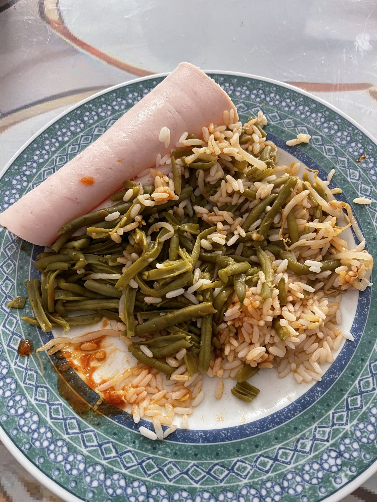 Riz haricots verts dinde