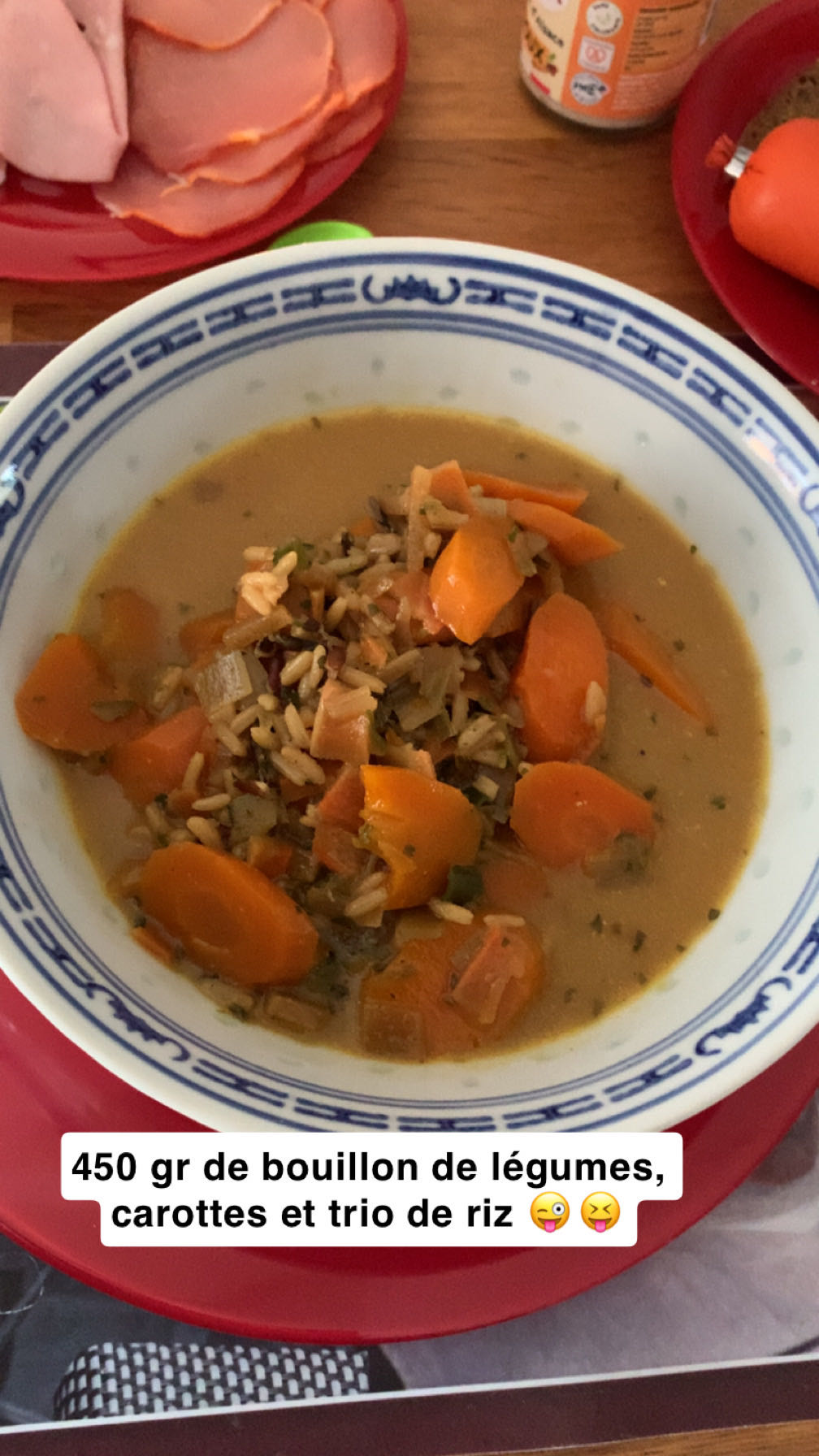 Soupe riz carottes légumes
