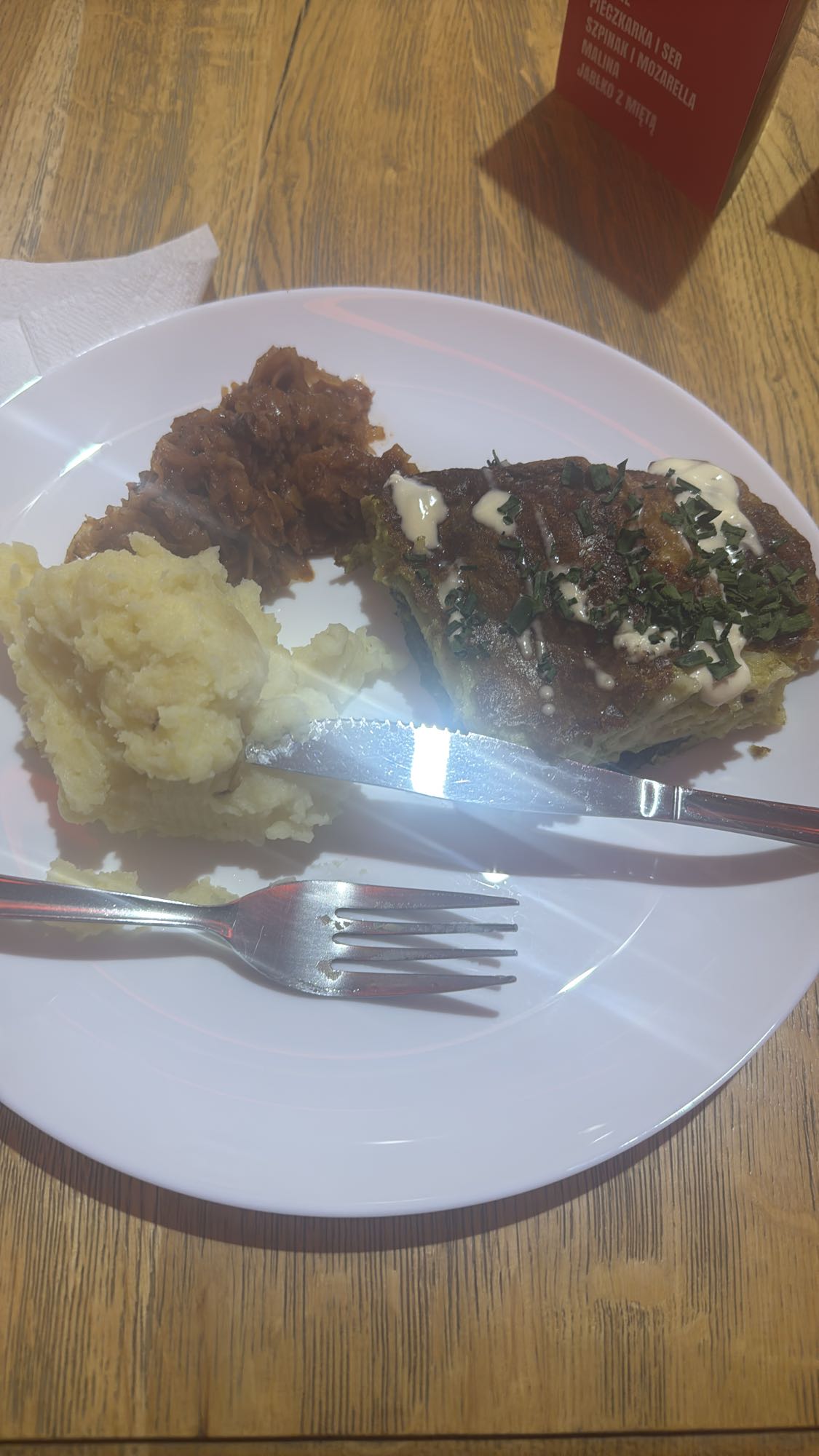 Zapiekanka z puree i kapustą