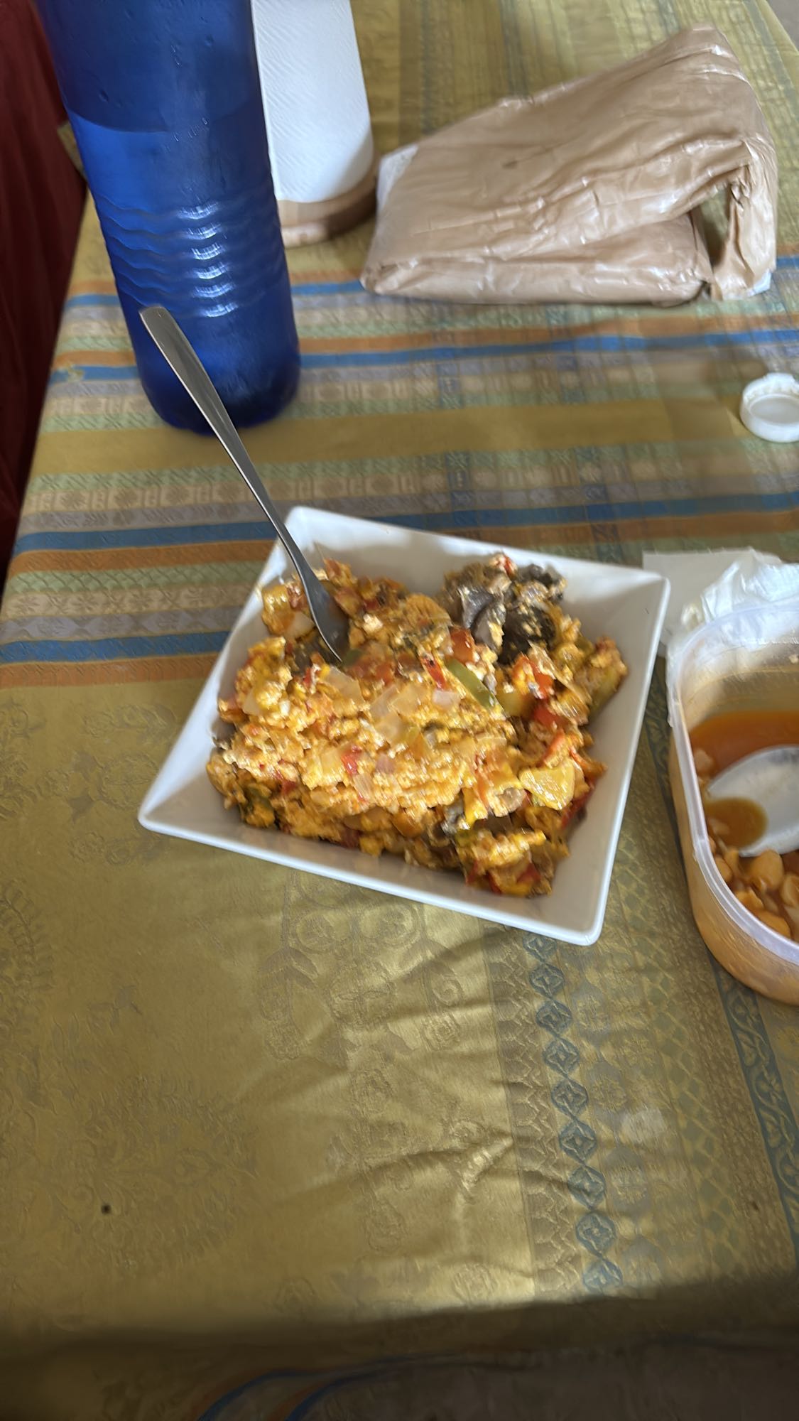 Revuelto con setas y vegetales