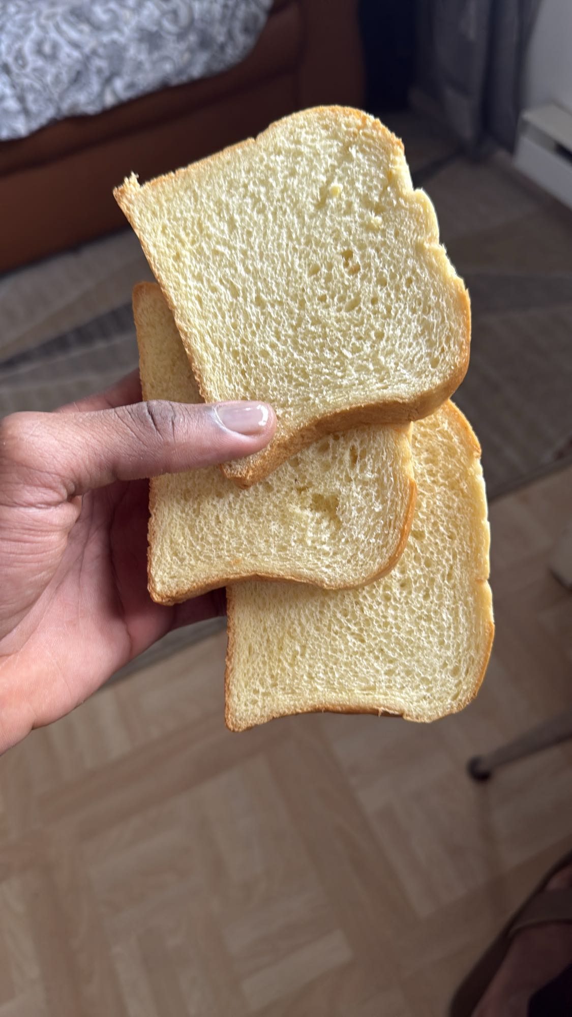 Plain white bread slices