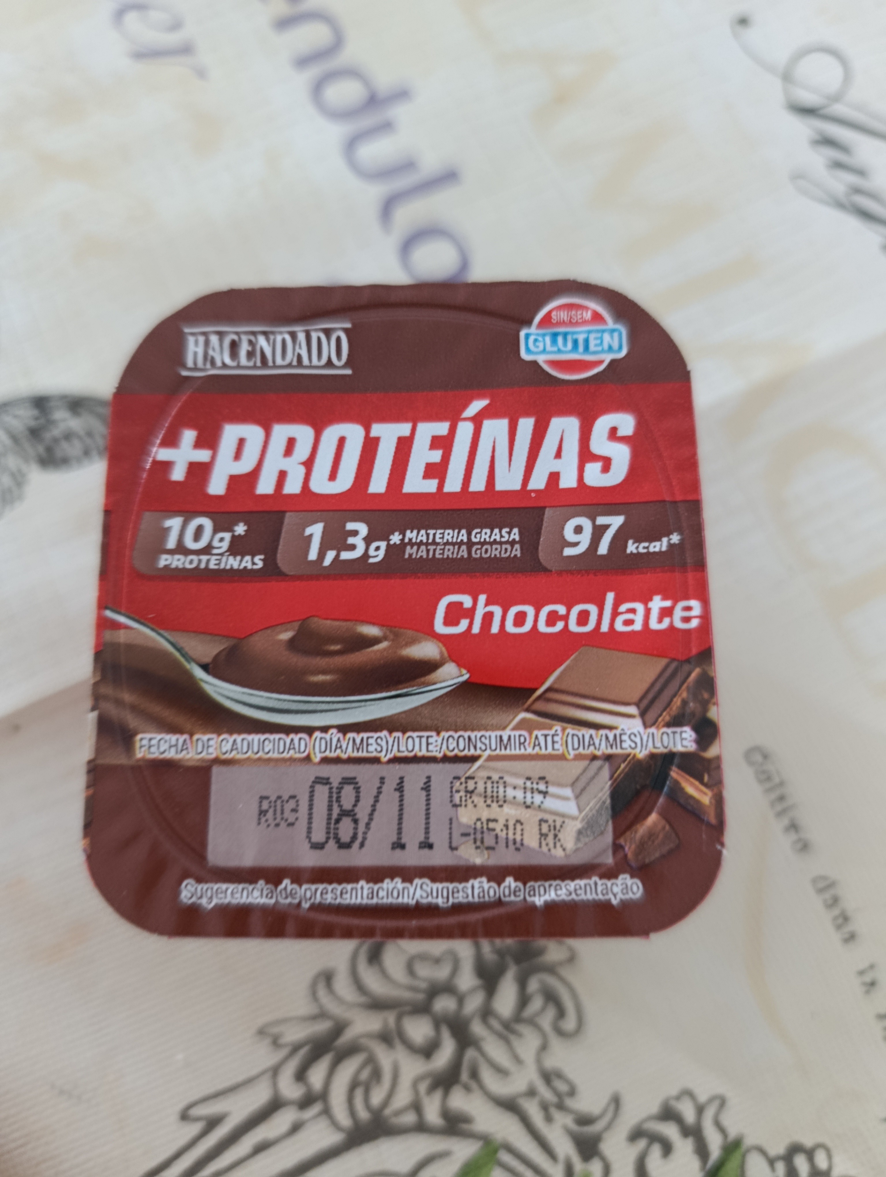Pudín de chocolate proteico