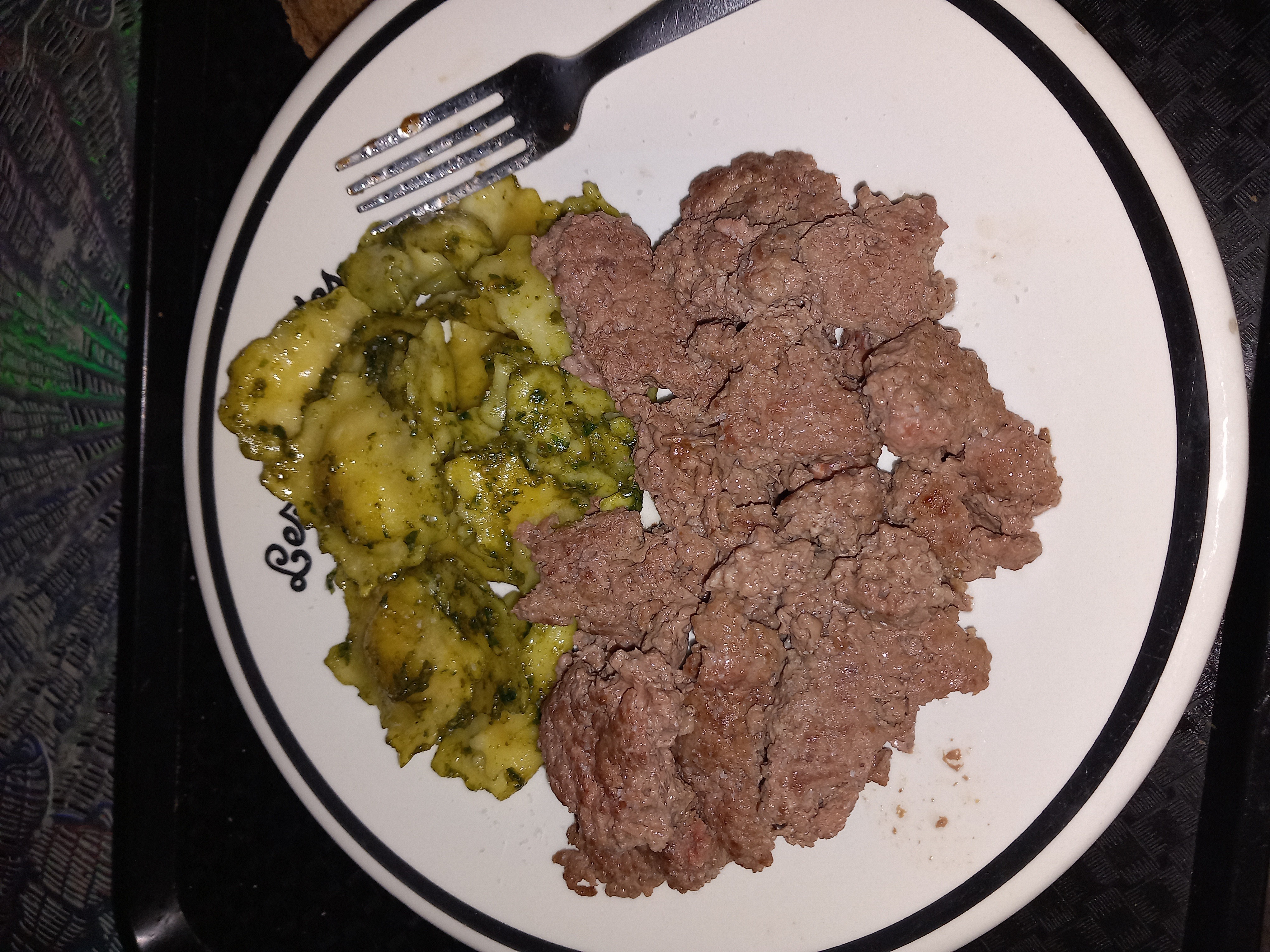 Raviolis au pesto et boeuf