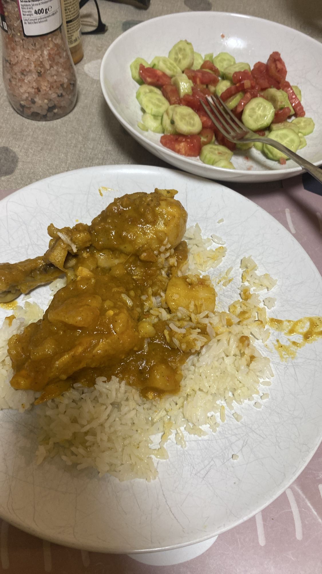Pollo al curry con arroz