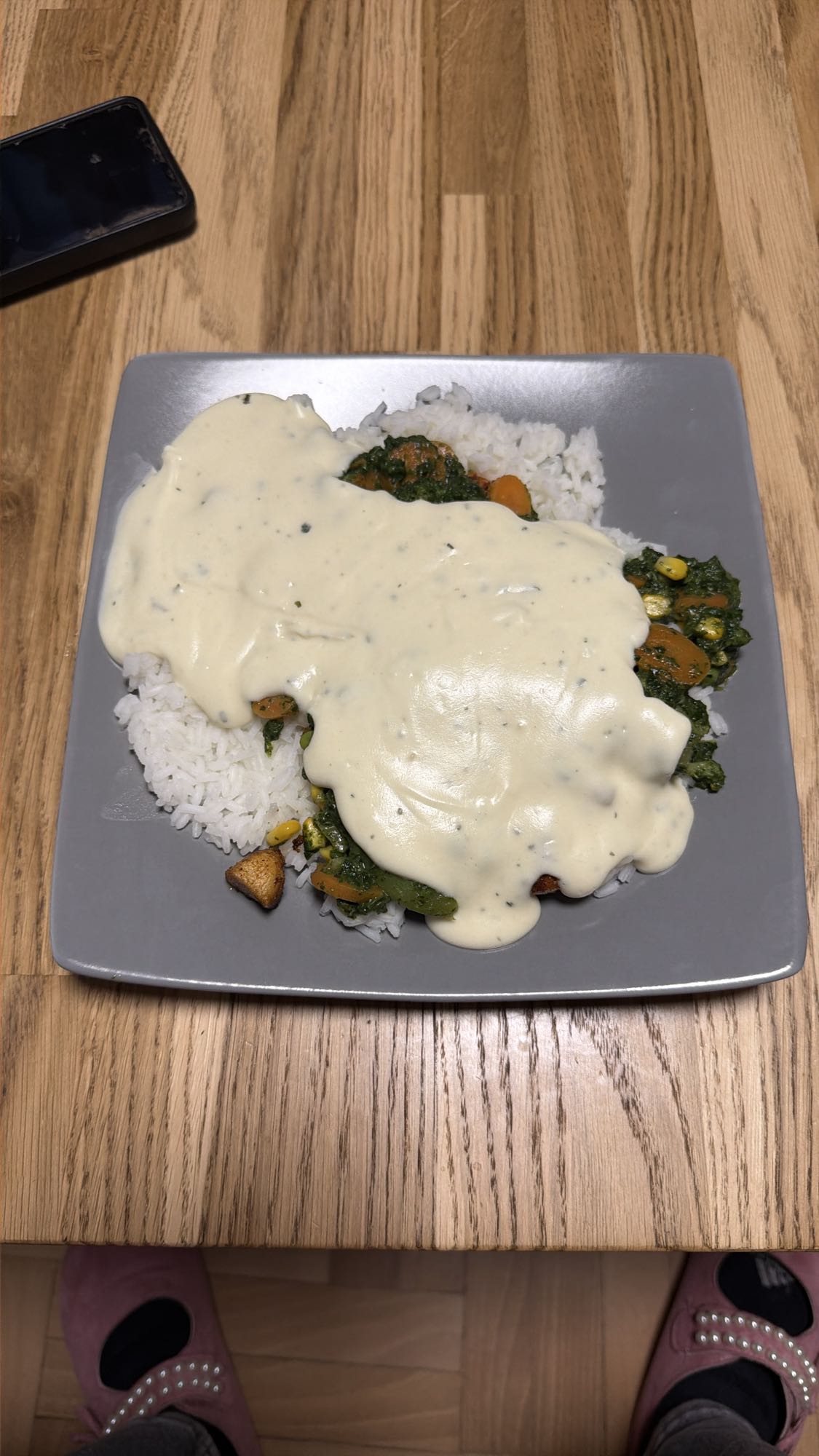 Ryż z warzywami i sosem