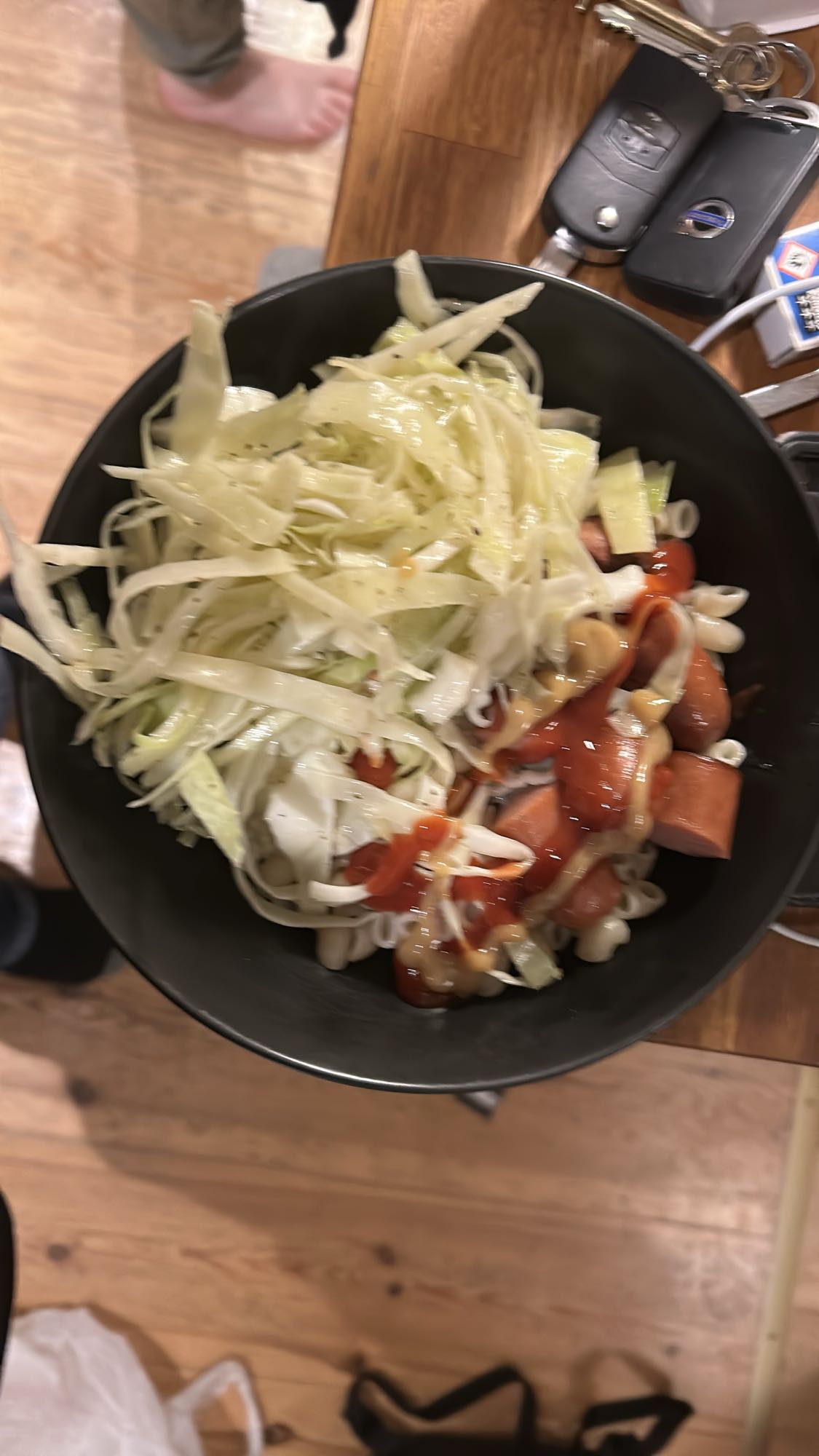 Snabbnudlar med korv