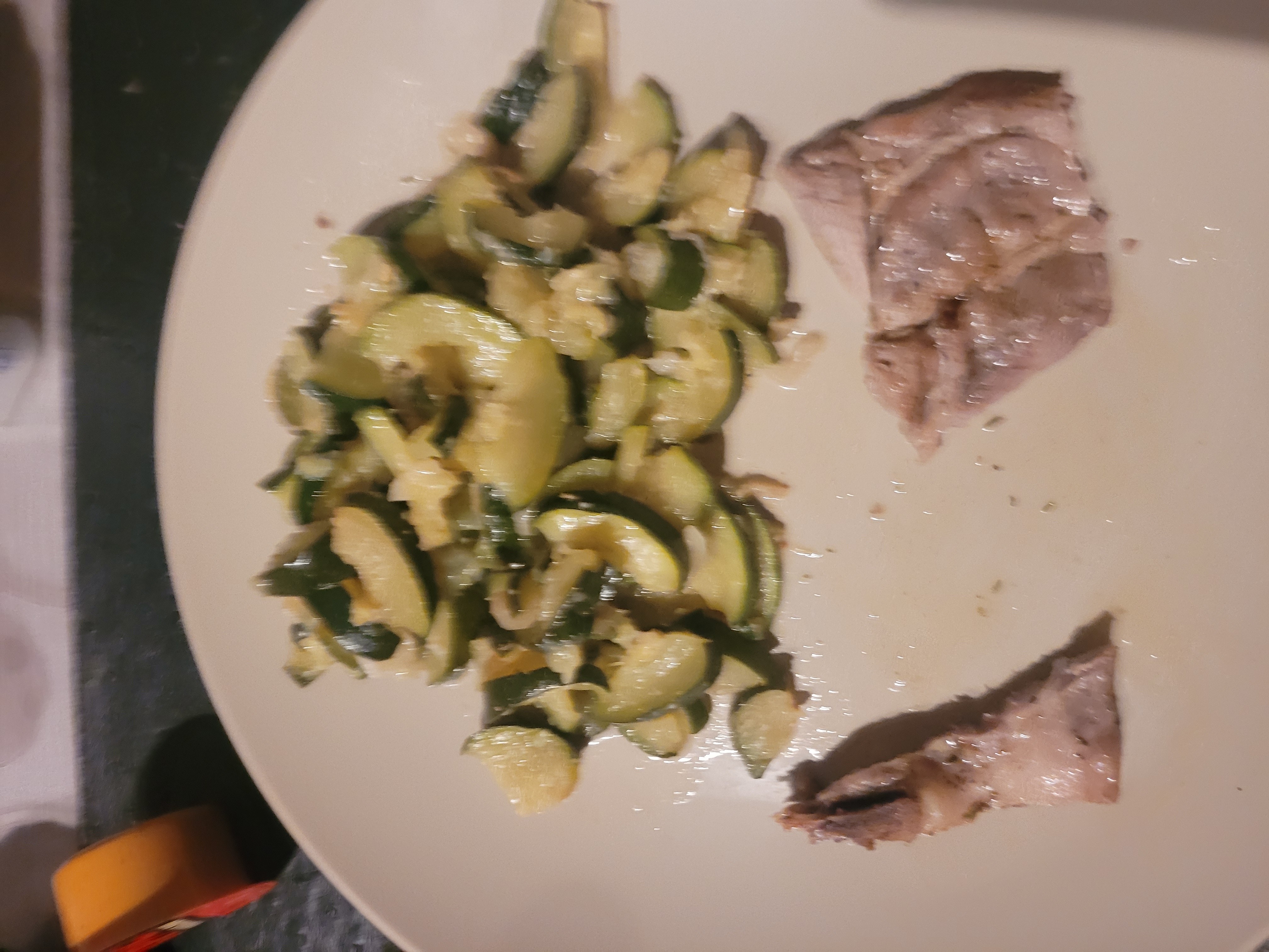Courgettes et poisson