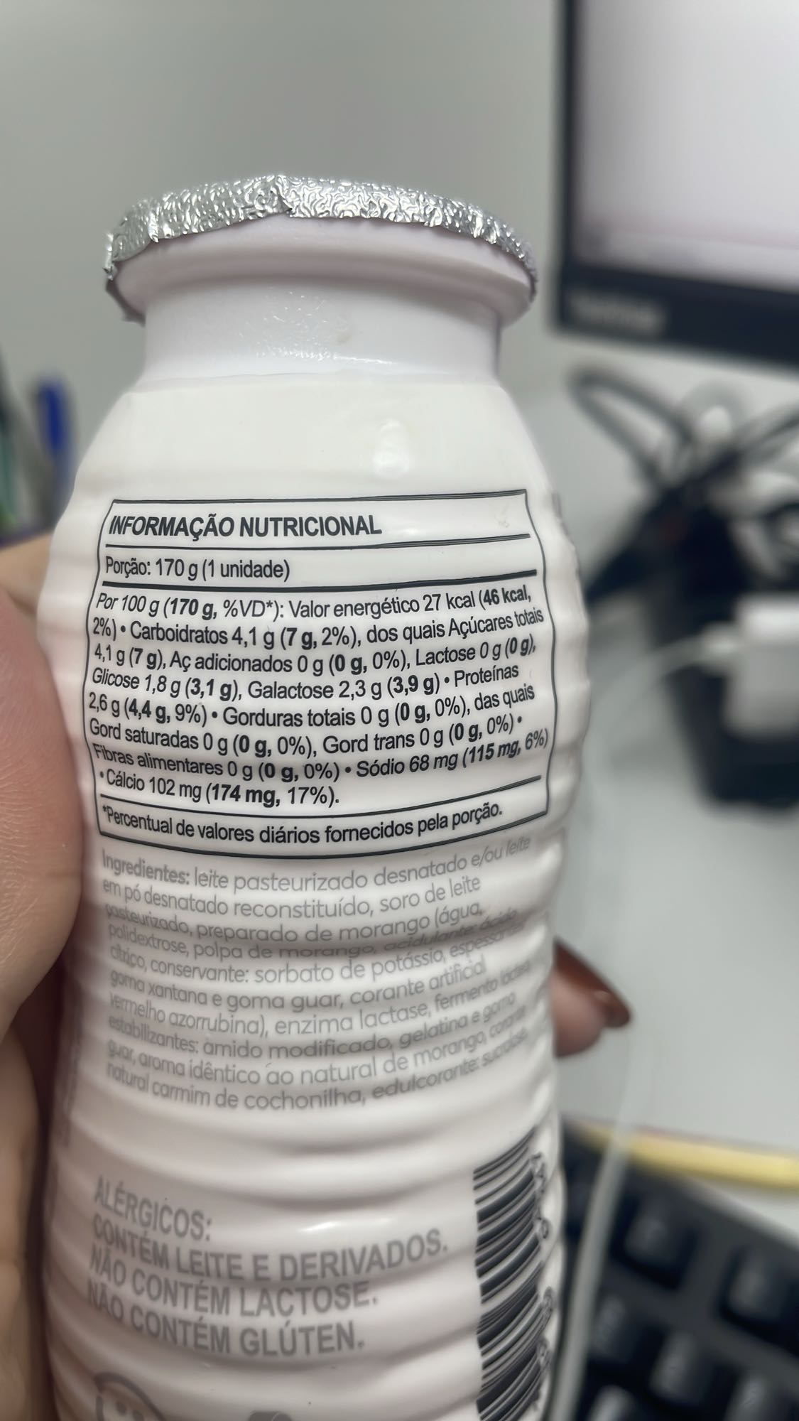 Bebida láctea morango