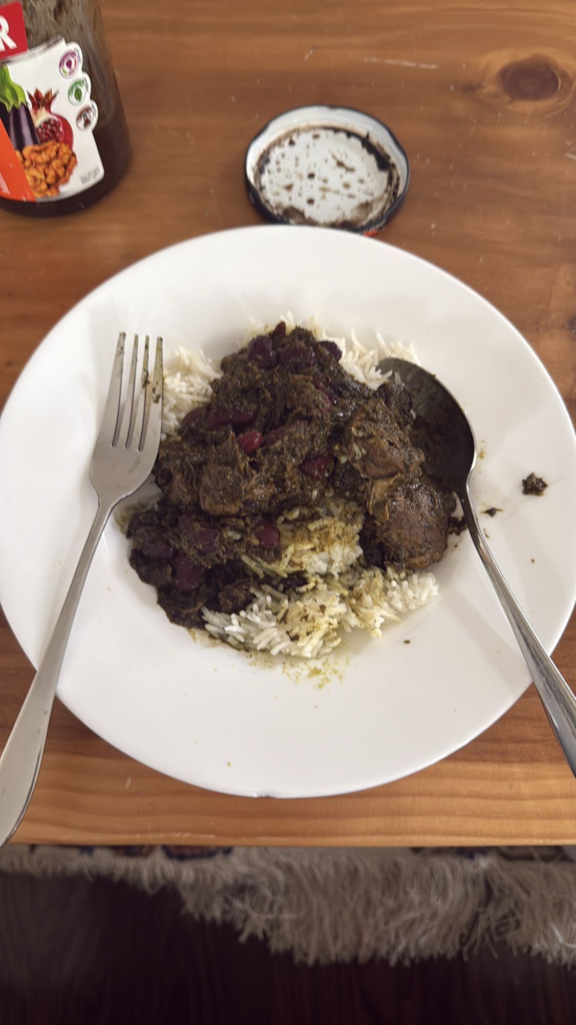 Ghormeh Sabzi with Rice