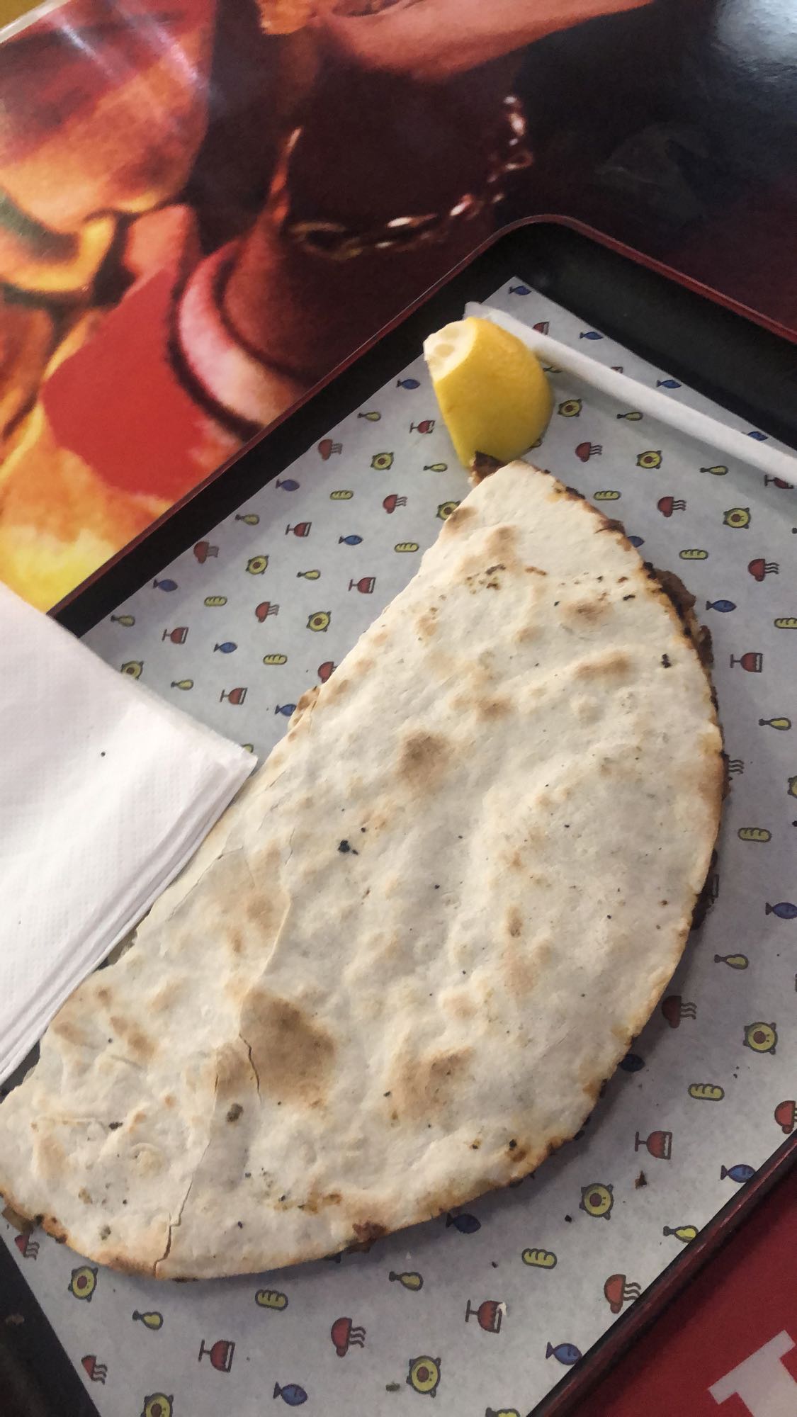 лаваш с мясом и лимоном