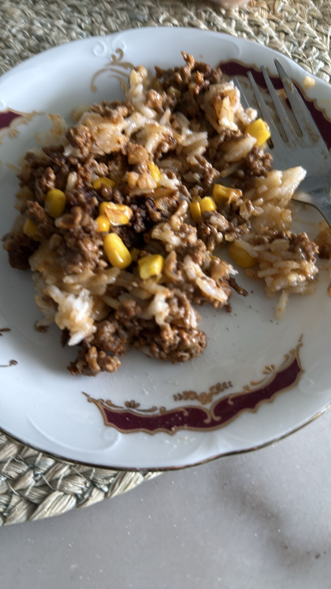 Ris och köttfärs med majs