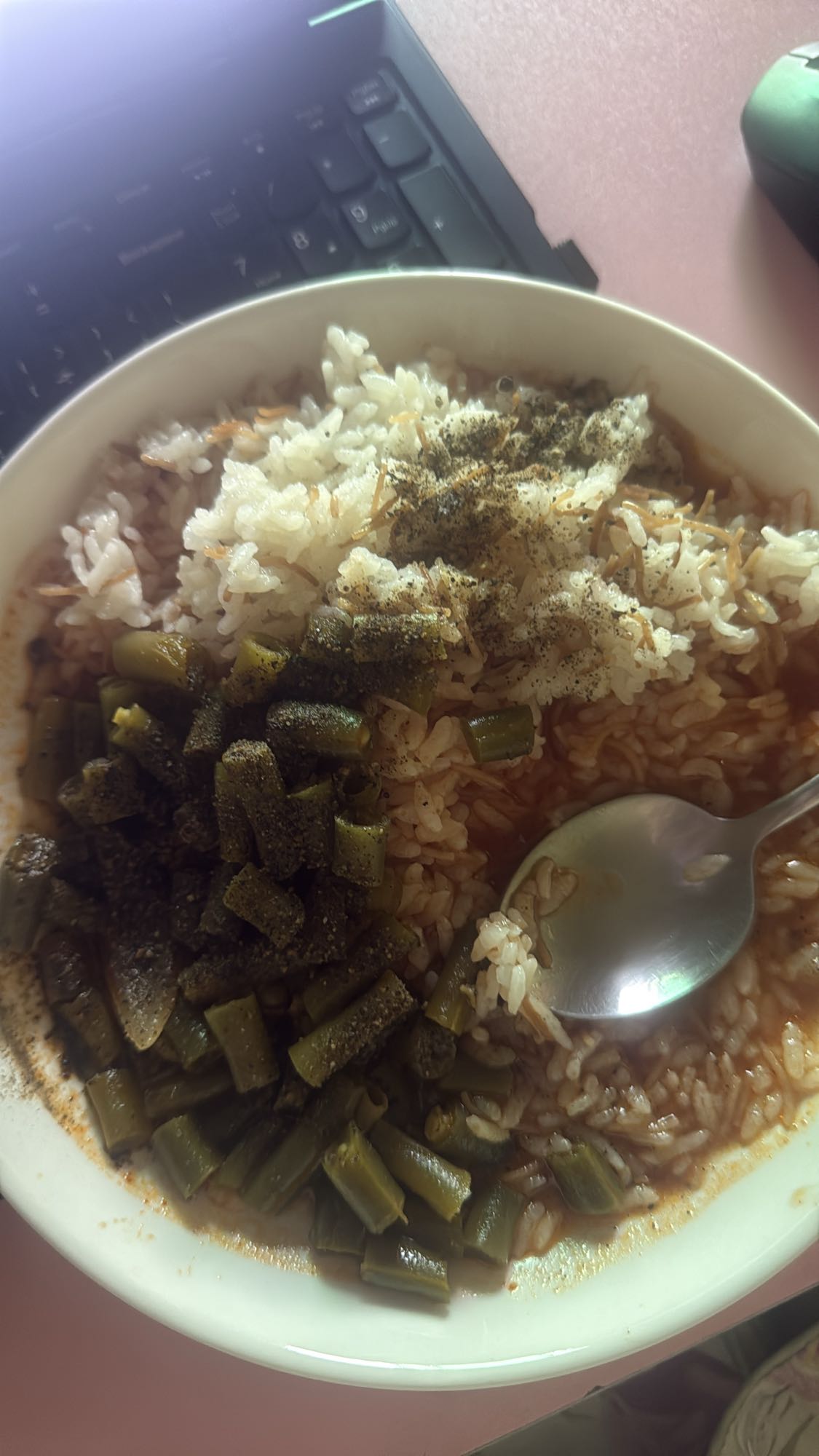 Rice with green beans