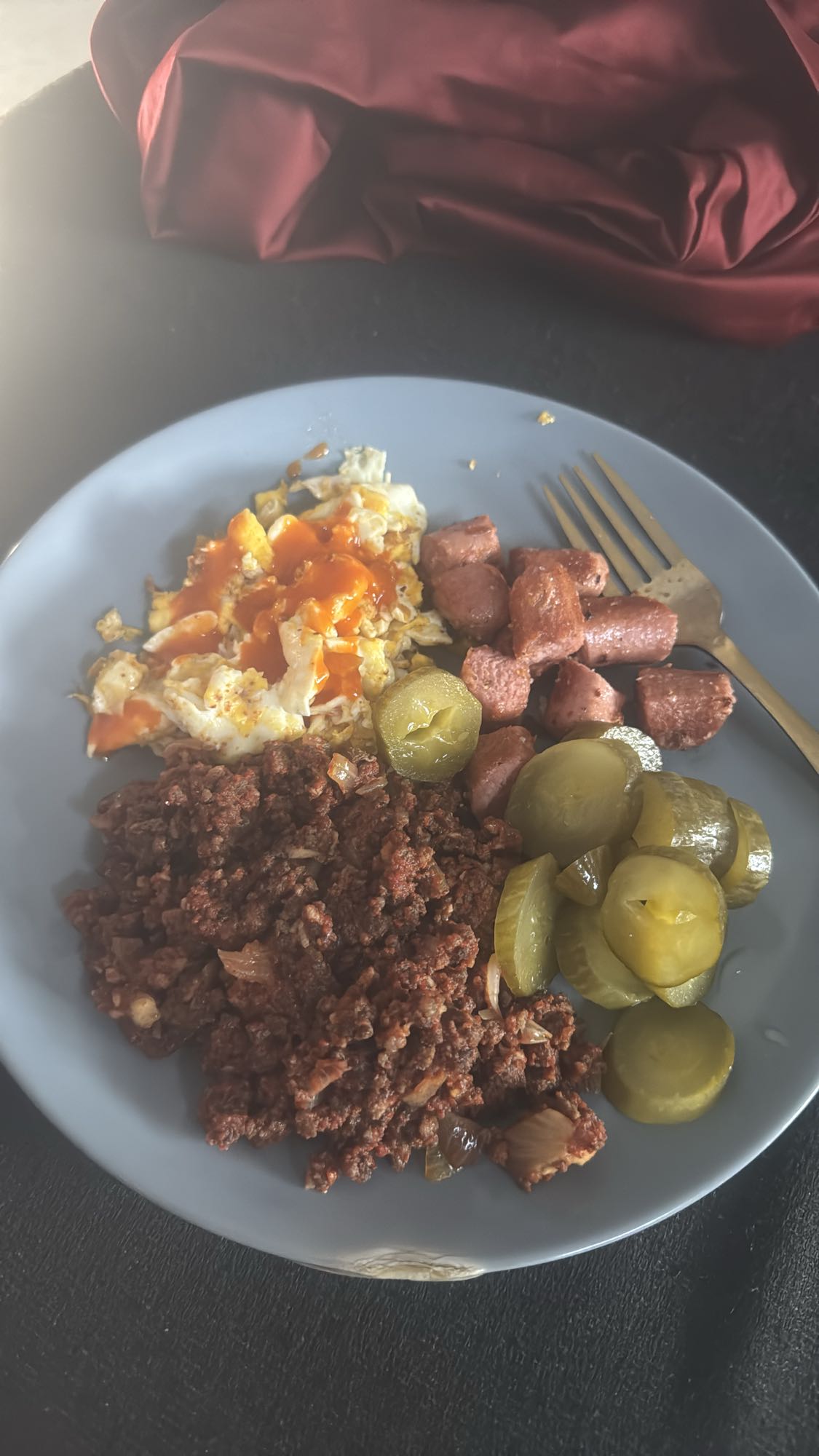 Protein Plate with Pickles