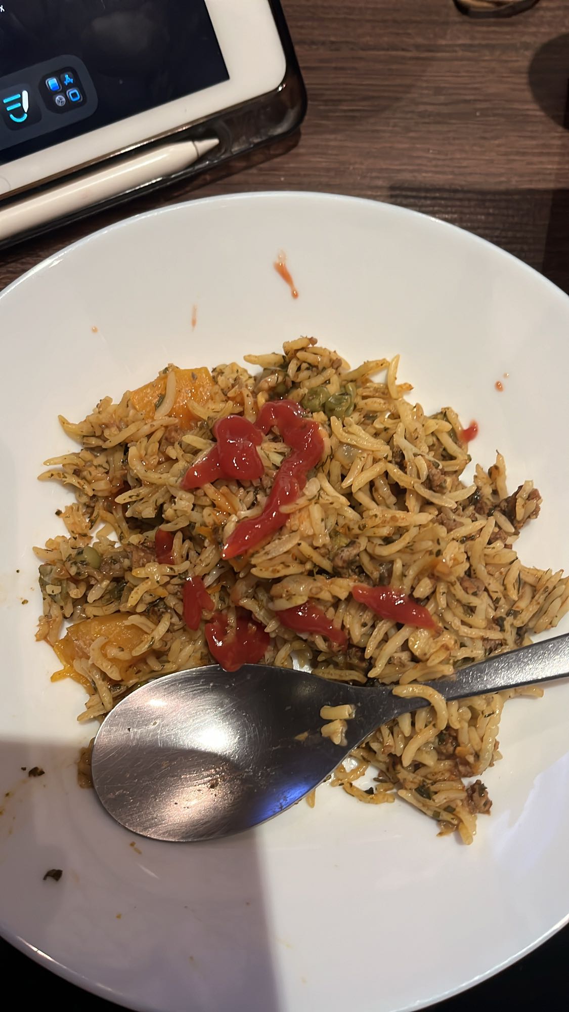 Vegetable Fried Rice with Ketchup