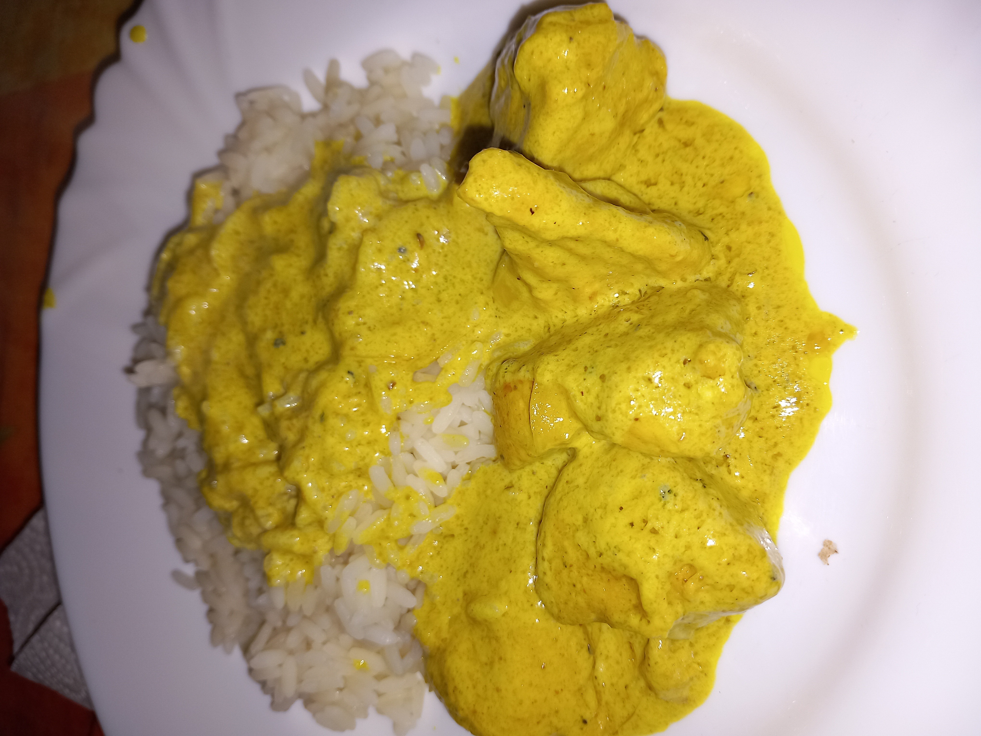 Poulet curry avec riz