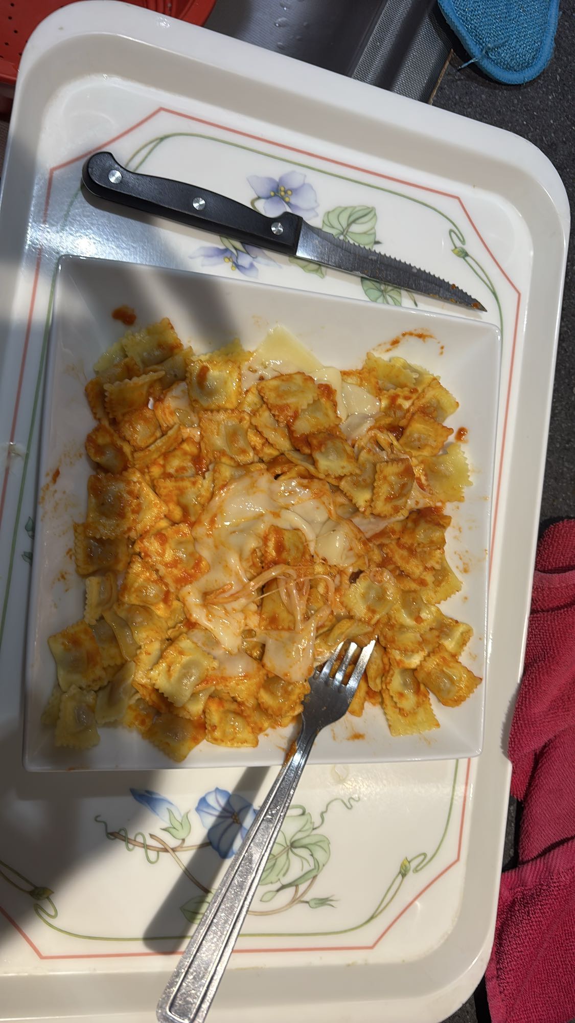 Raviolis sauce tomate fromage