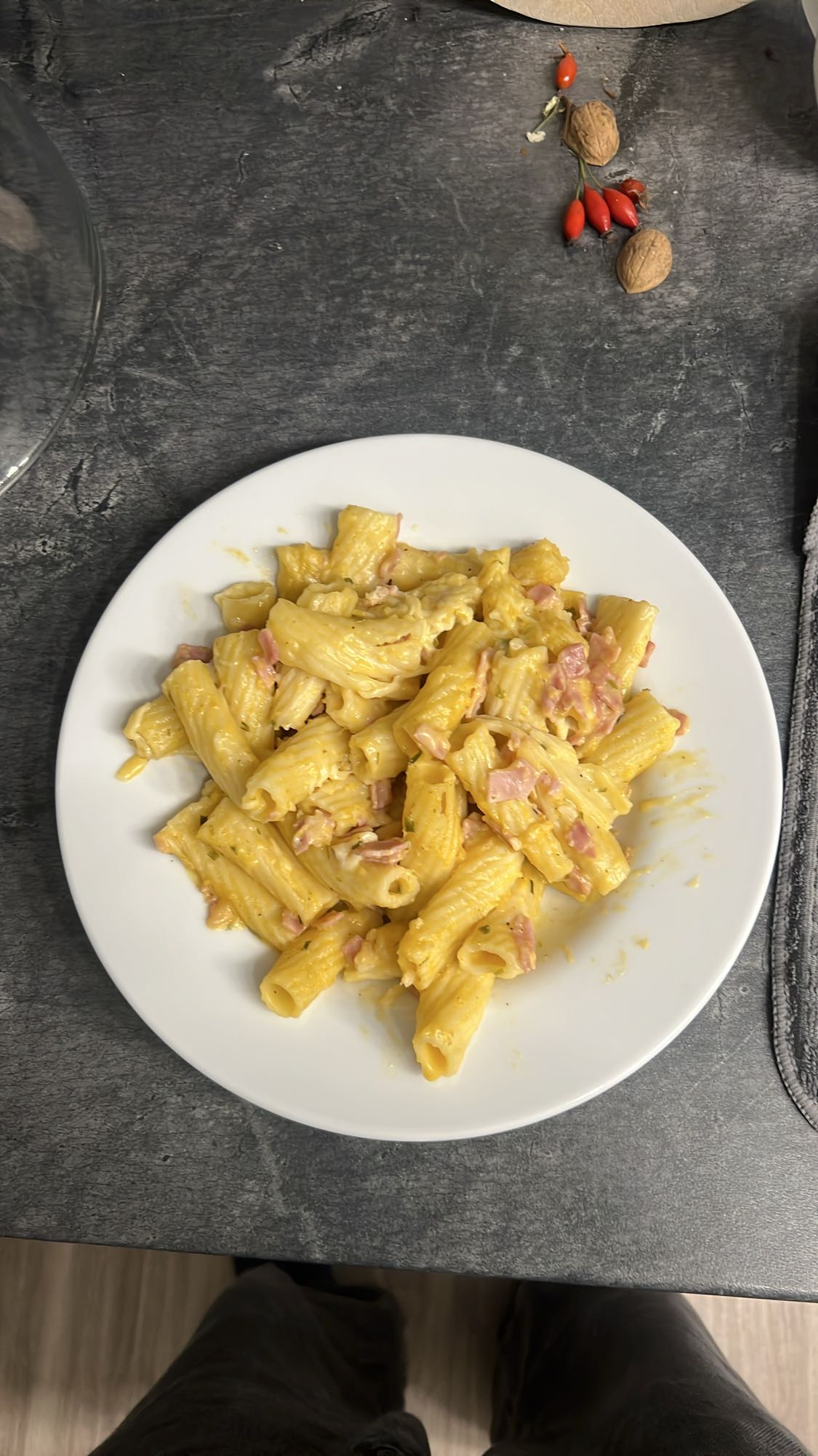 Pasta met ham en kaas