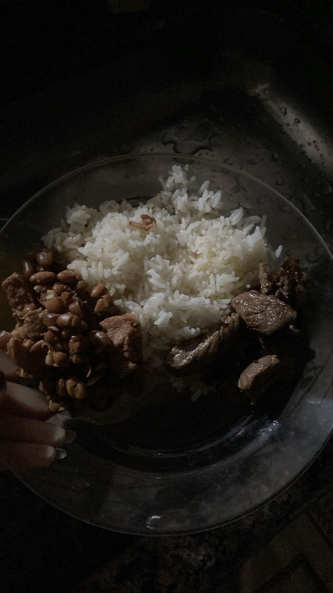 Arroz, feijão e carne