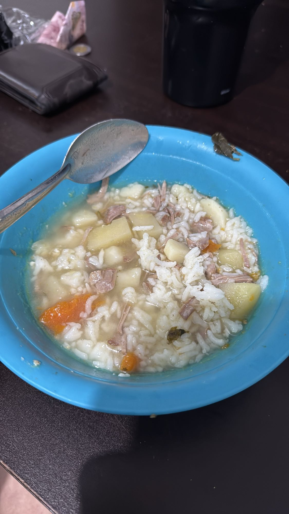 sopa de arroz con carne