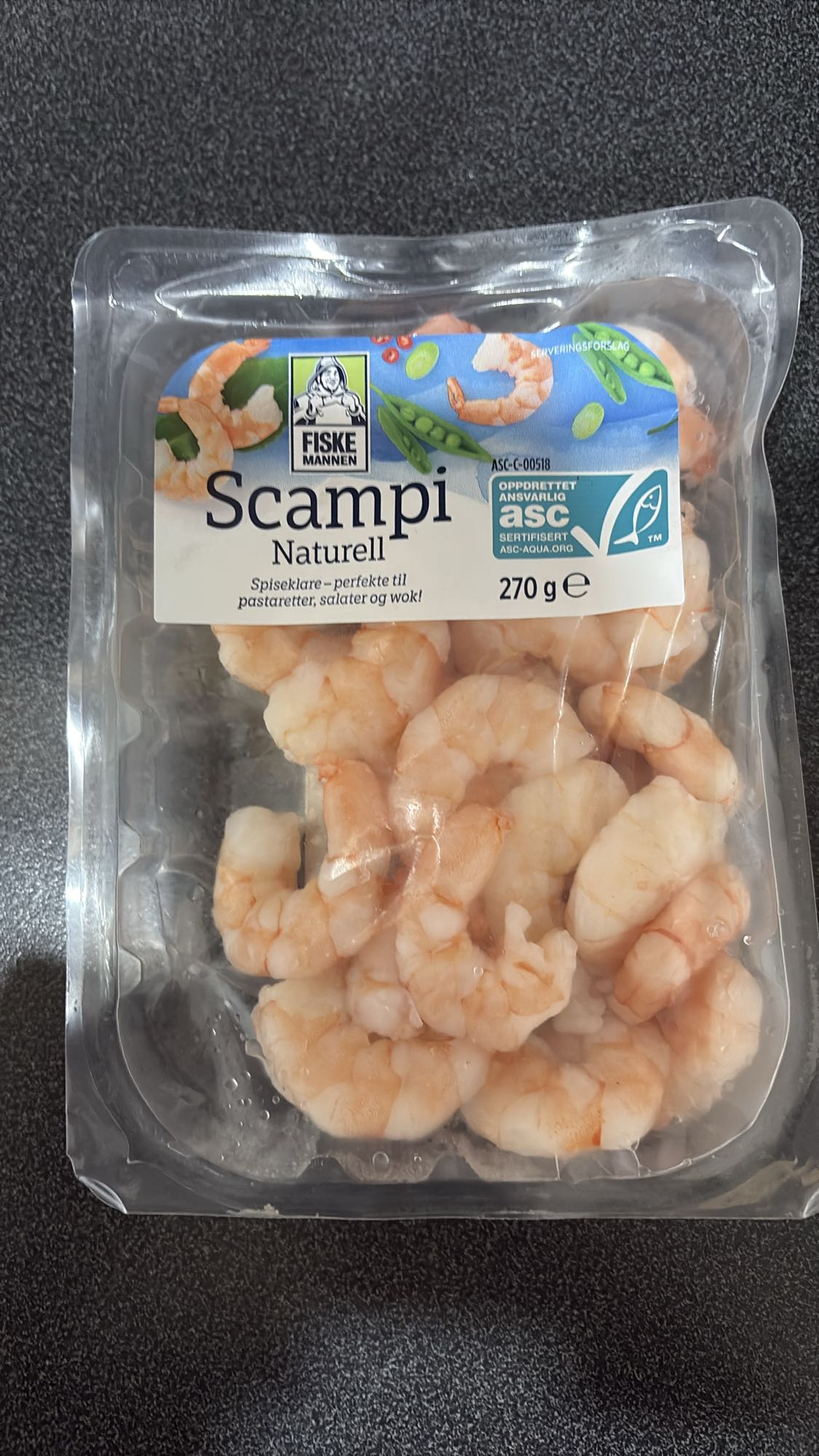 Scampi naturell