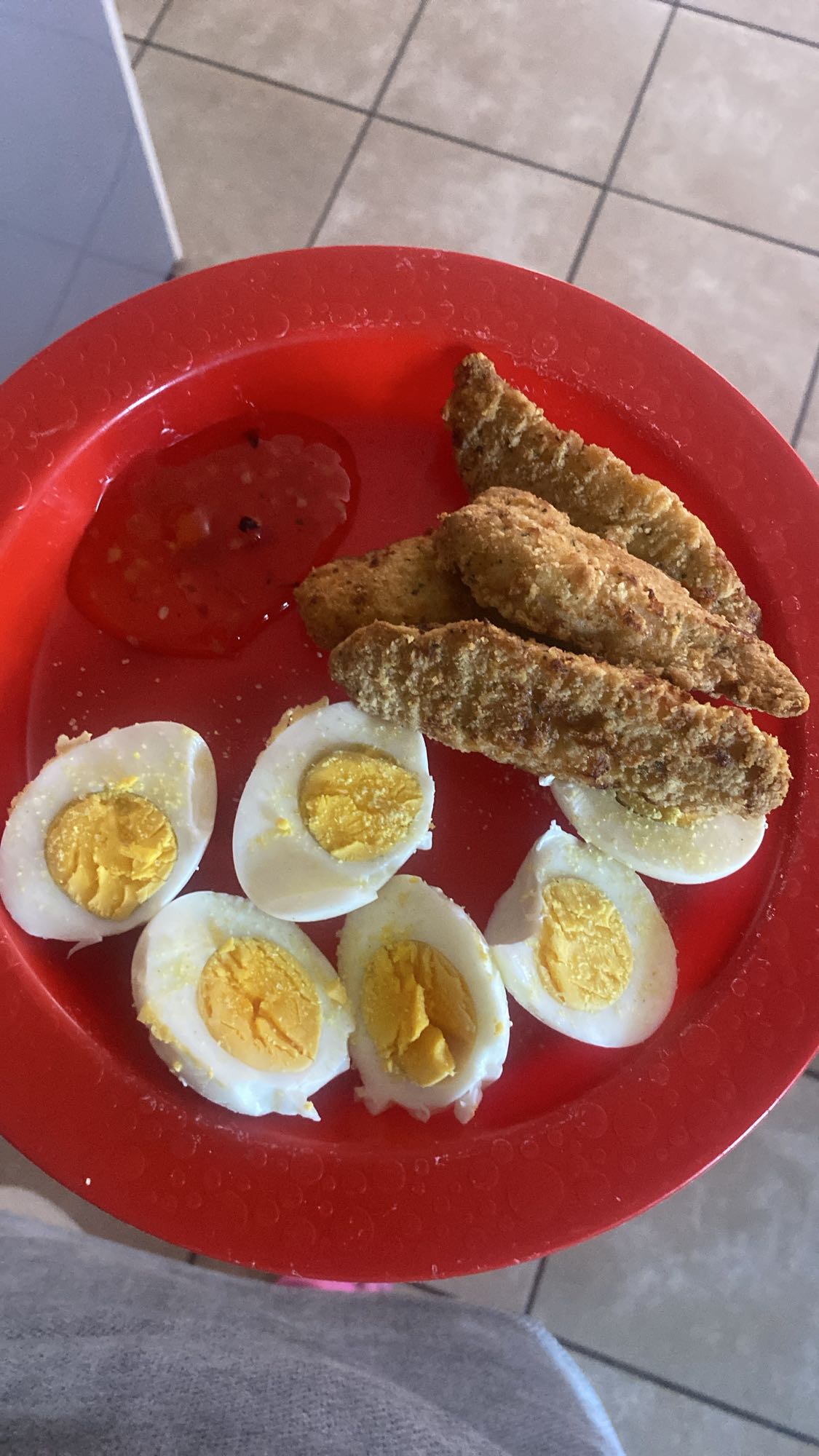 Eggs and Chicken Strips