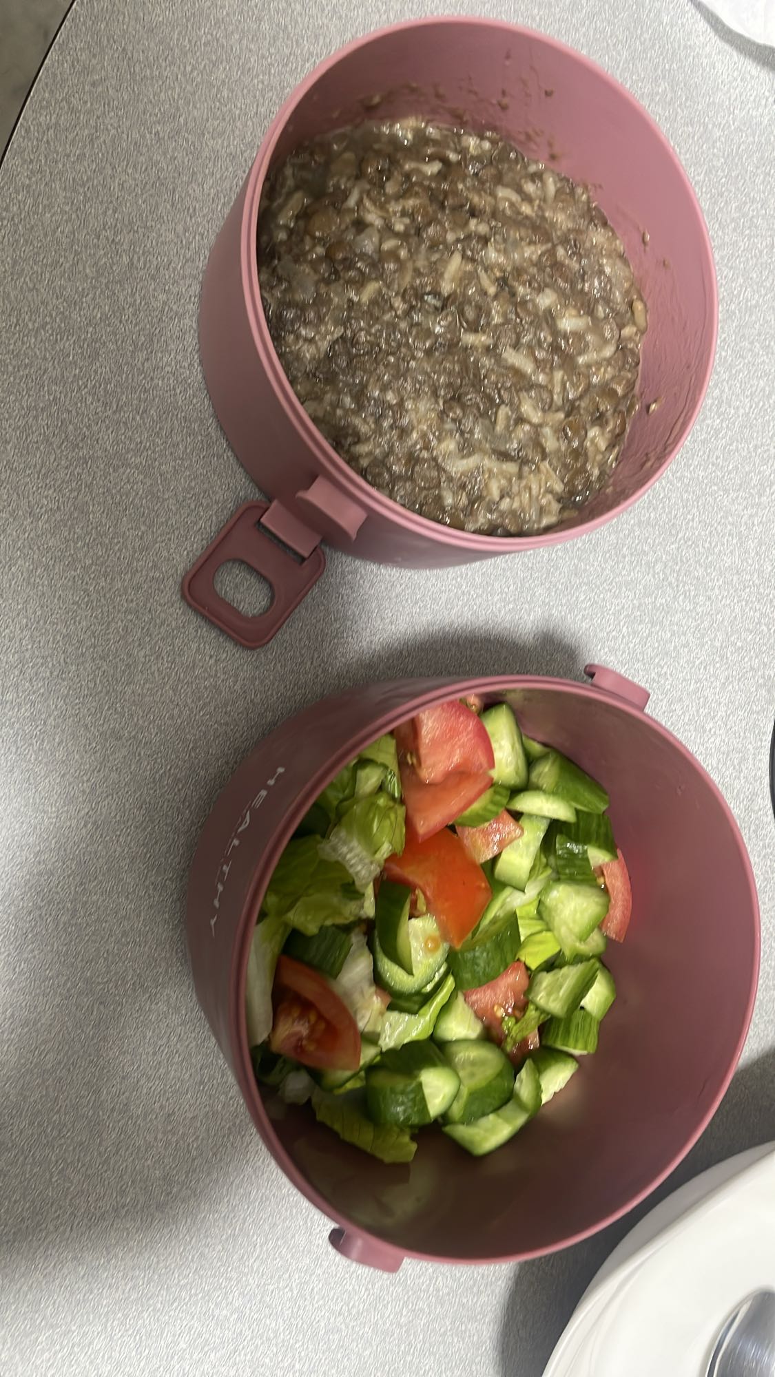 Lentil rice with salad