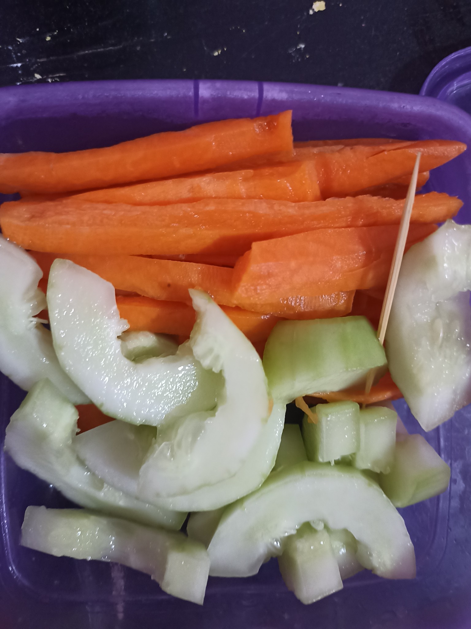 Bastones de zanahoria y pepino