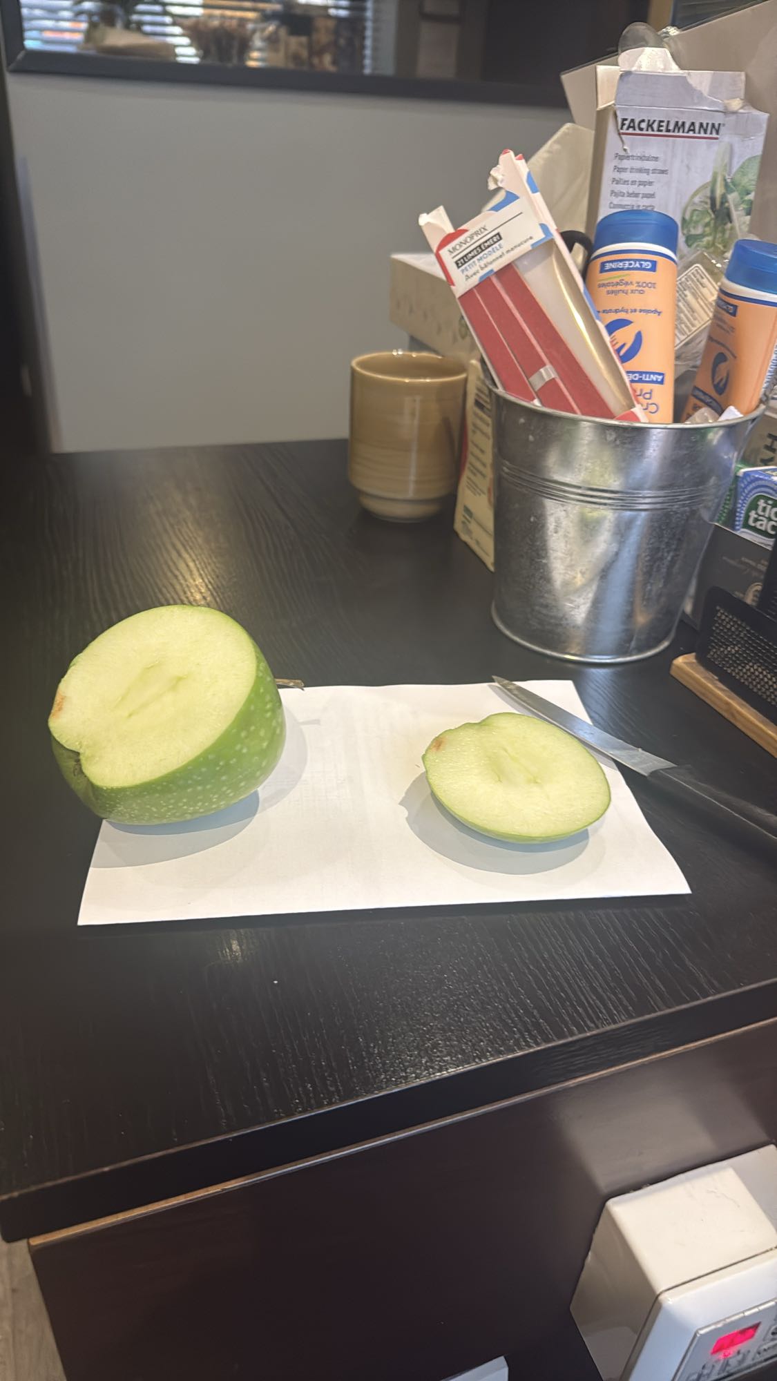 Pomme verte tranchée