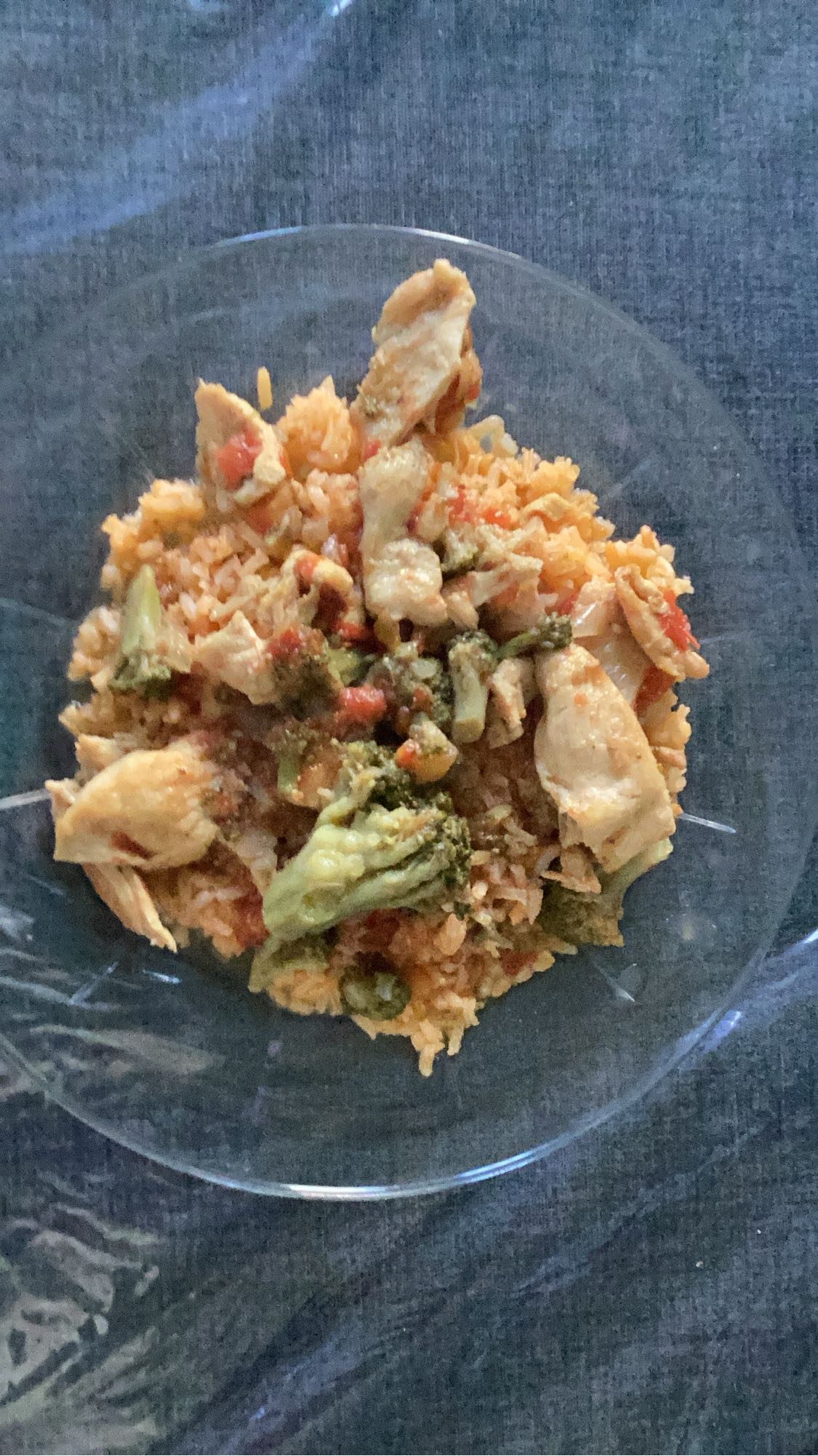 Arroz con pollo y brócoli