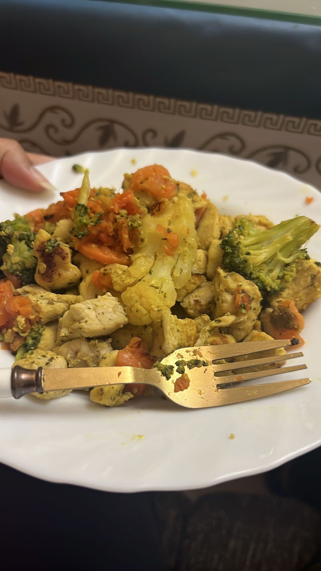 pollo con verduras