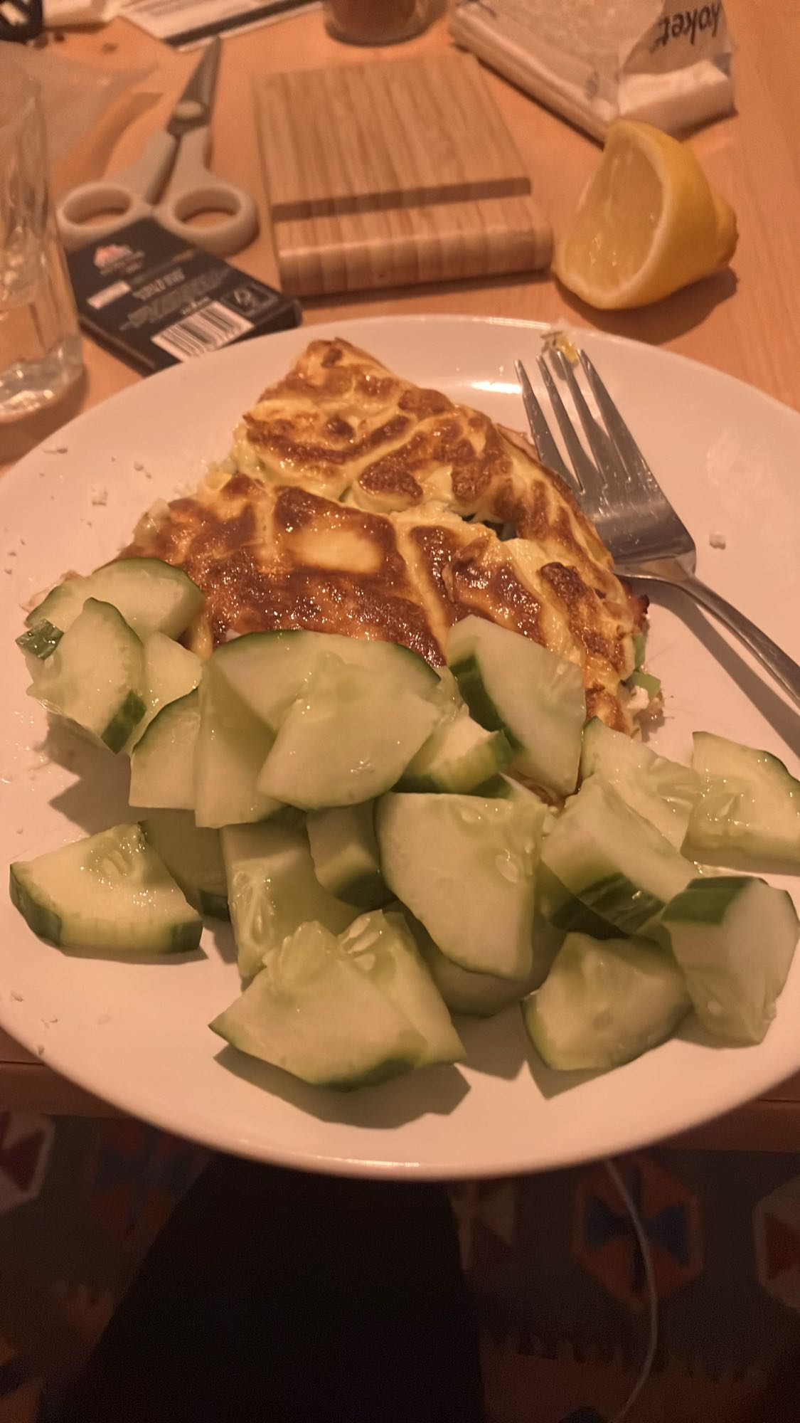 Omelete com pepino
