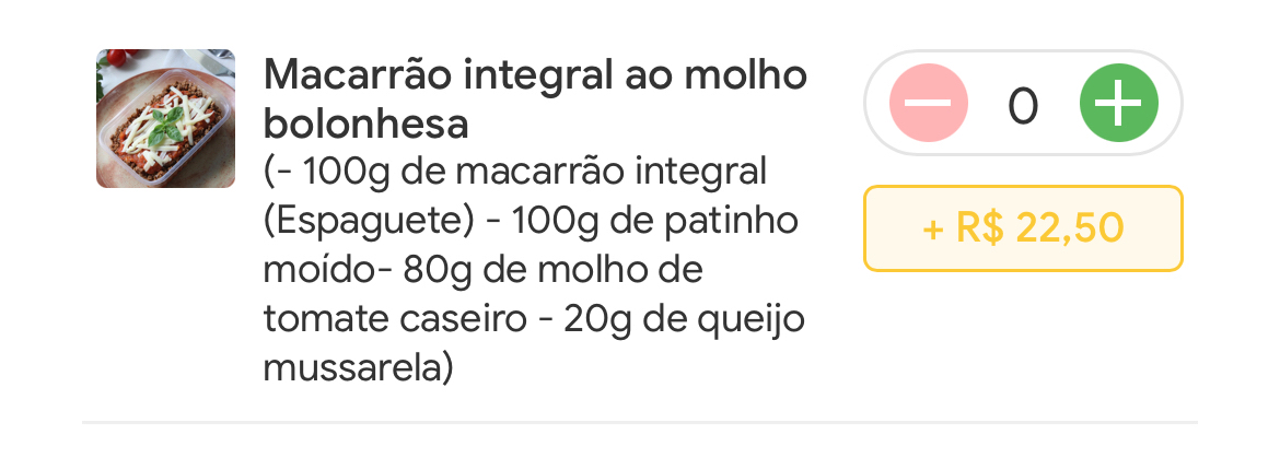 Macarrão bolonhesa integral