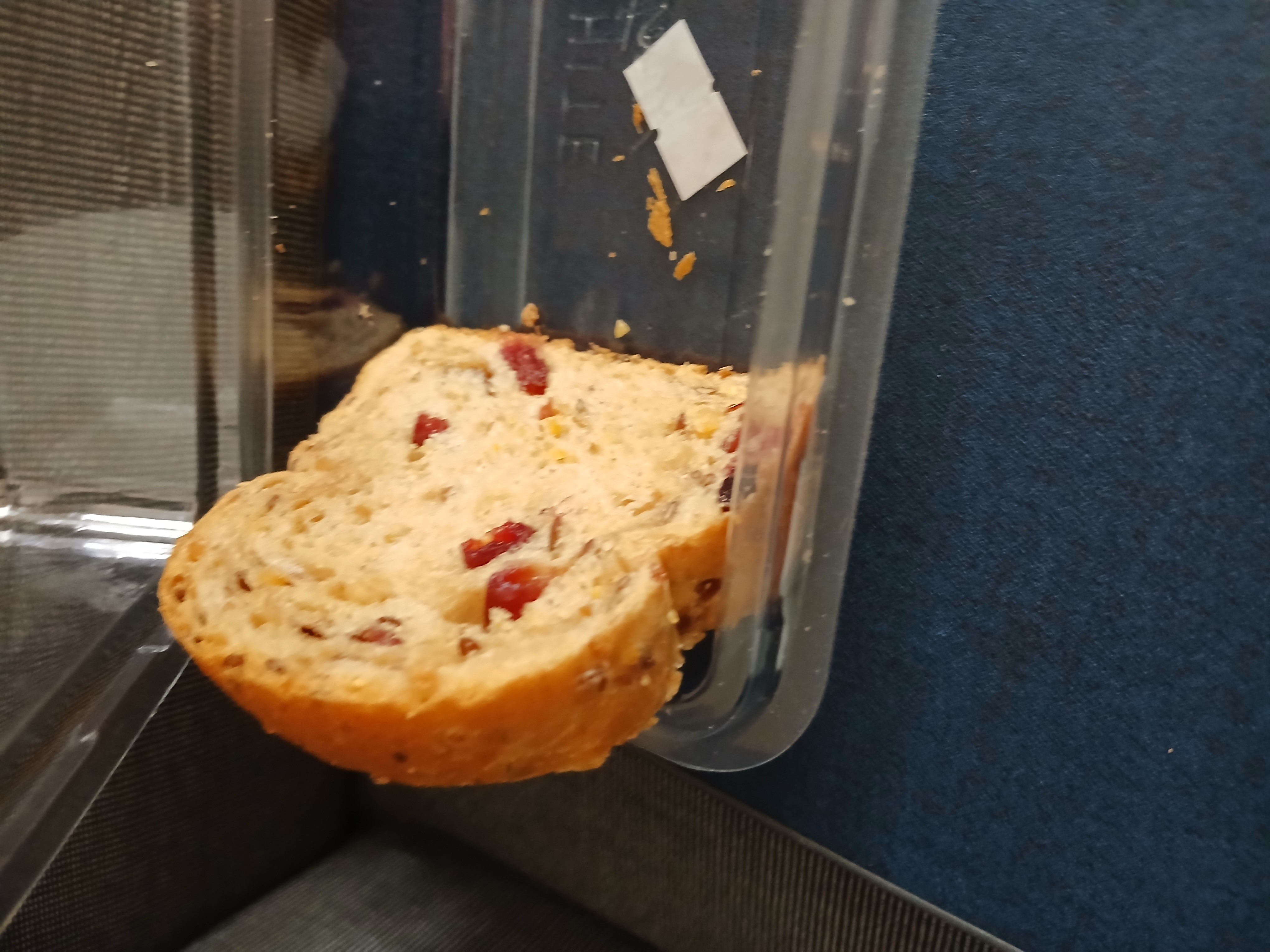 Fruit and seed bread slice