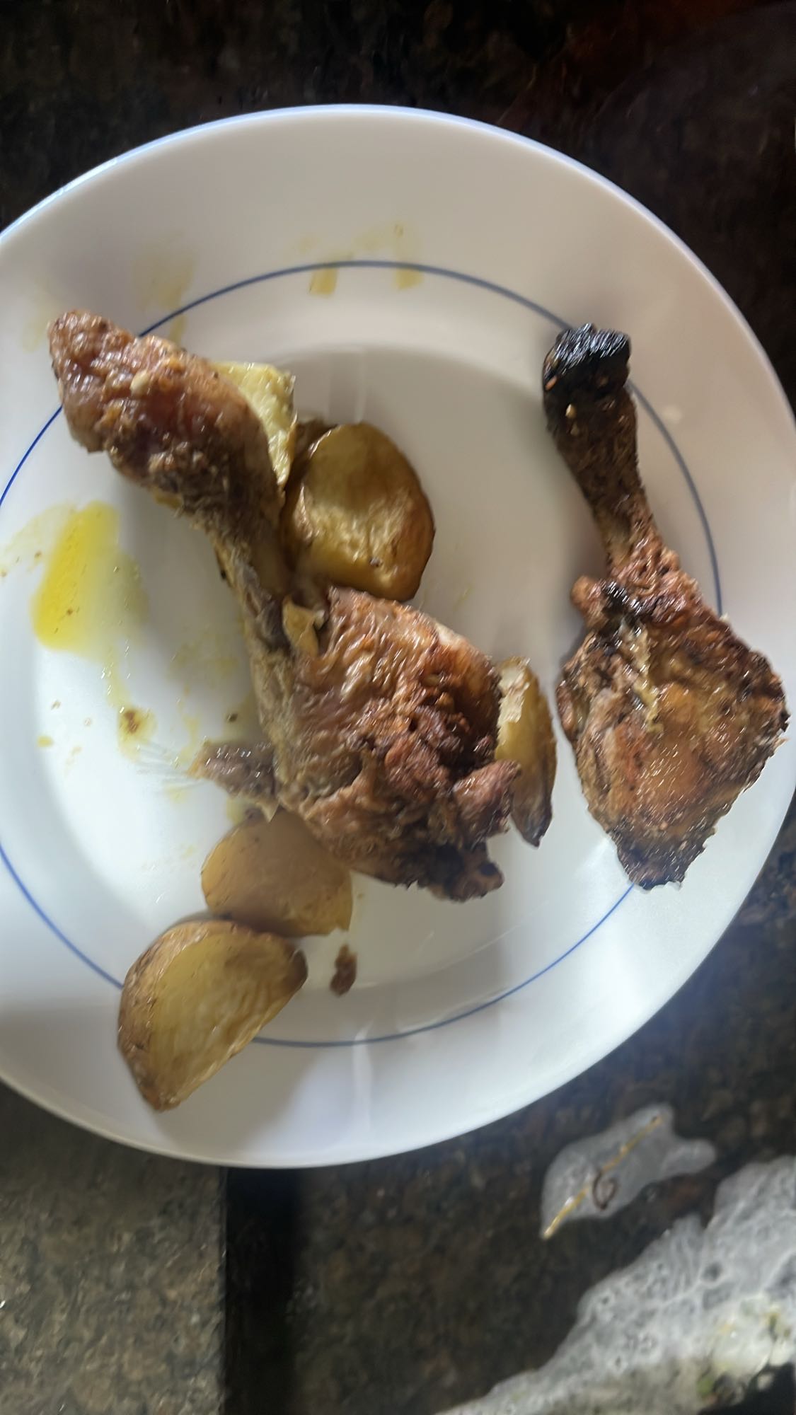 Roast chicken and potatoes