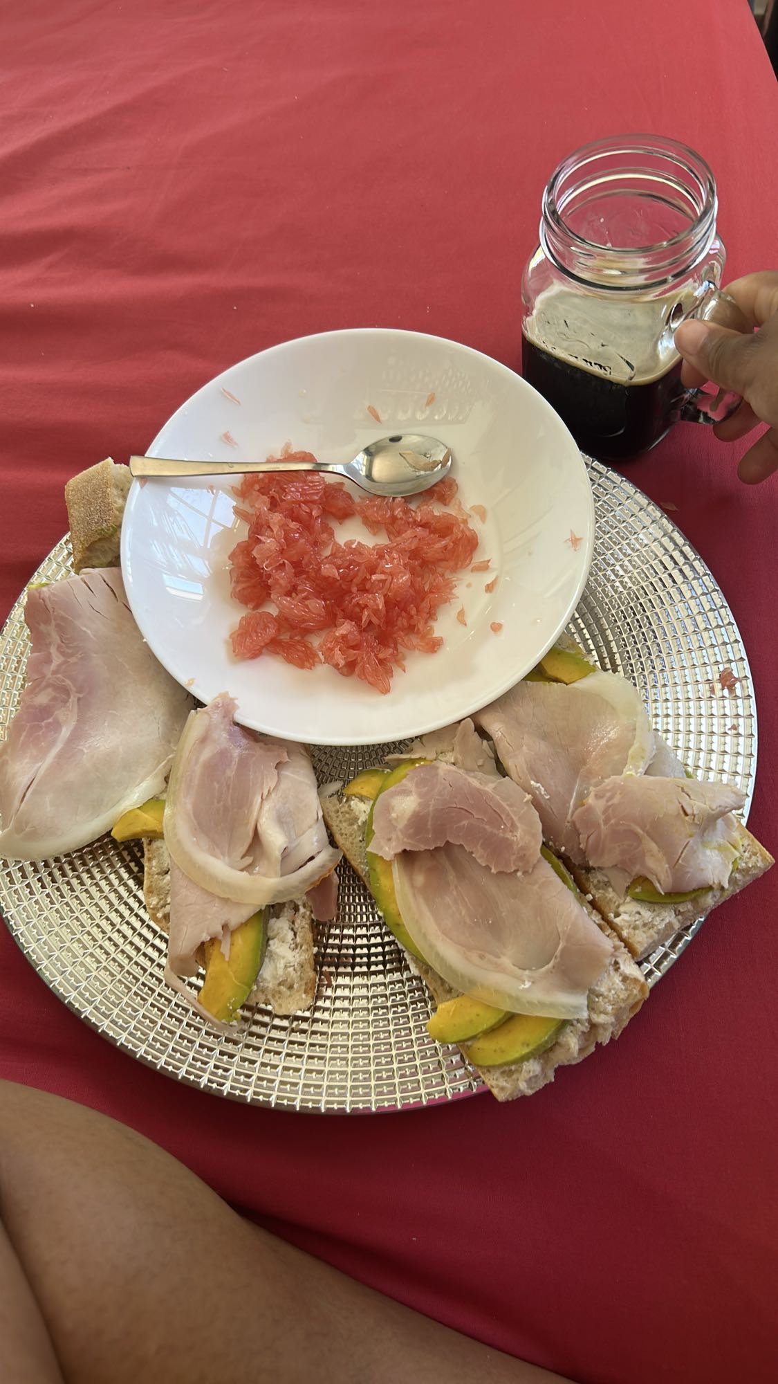 Tartines jambon et pamplemousse