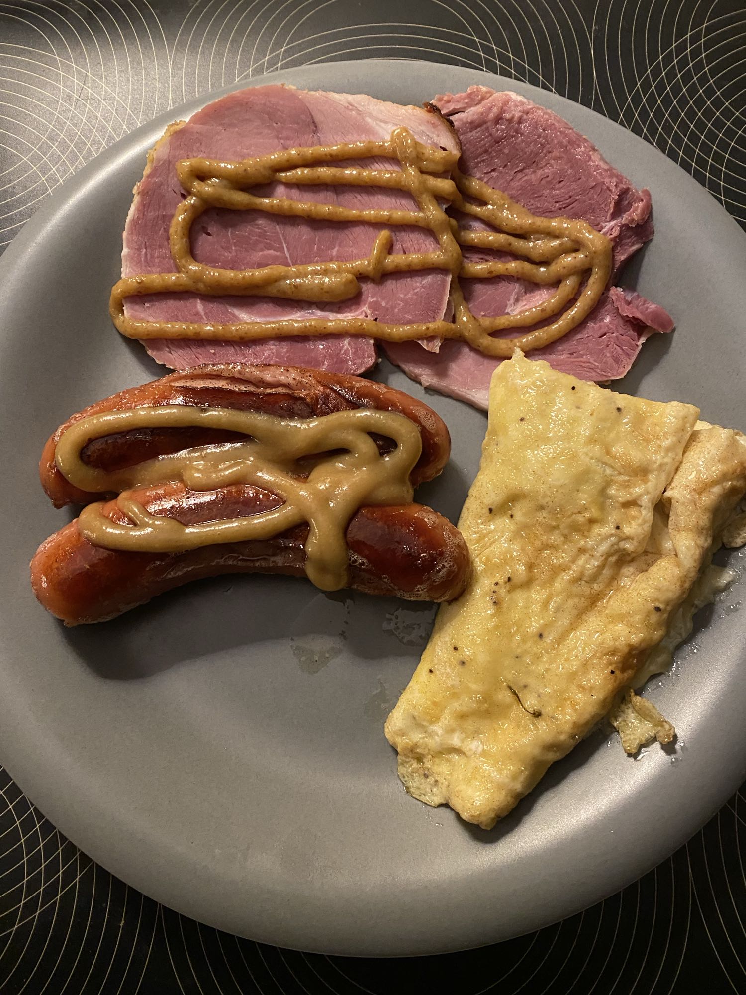 Skinka, korv och omelett